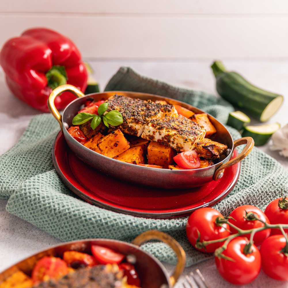 Gemüse mit Feta aus der Heißluftfritteuse