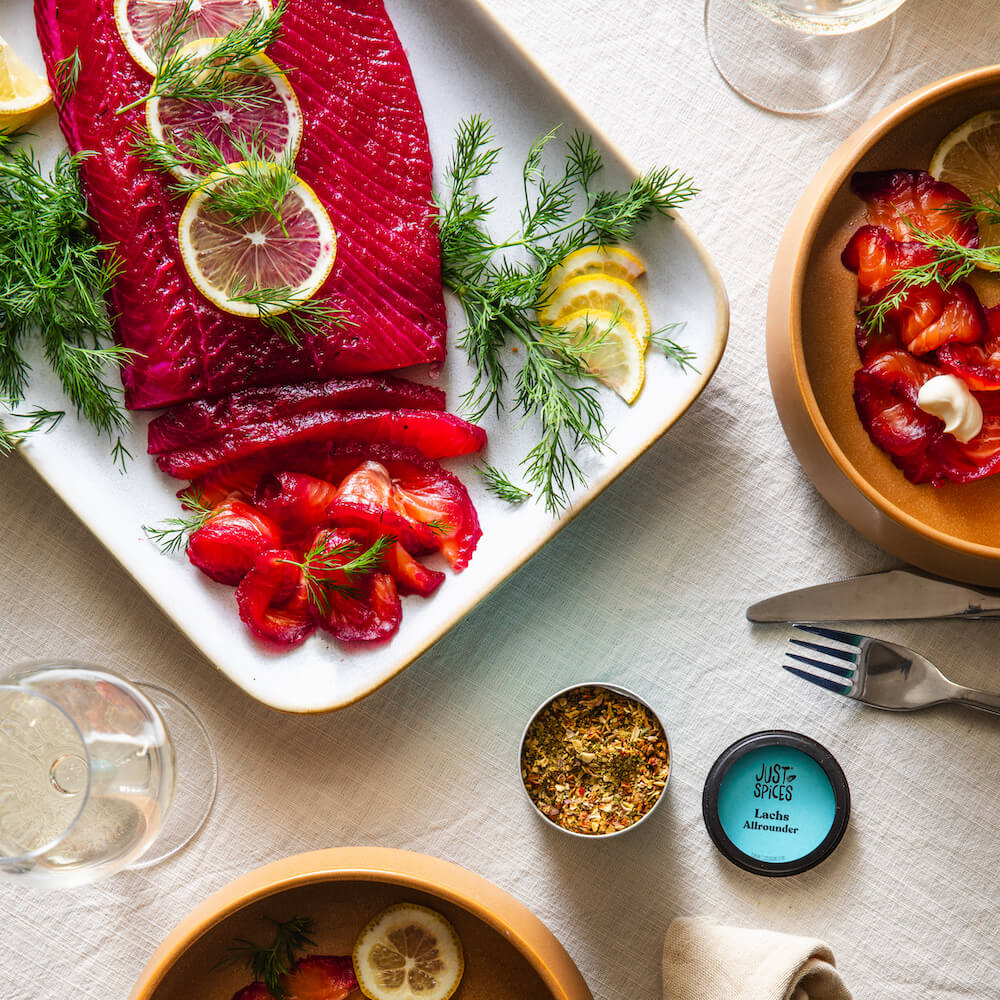 Graved Lachs mit Rote Bete