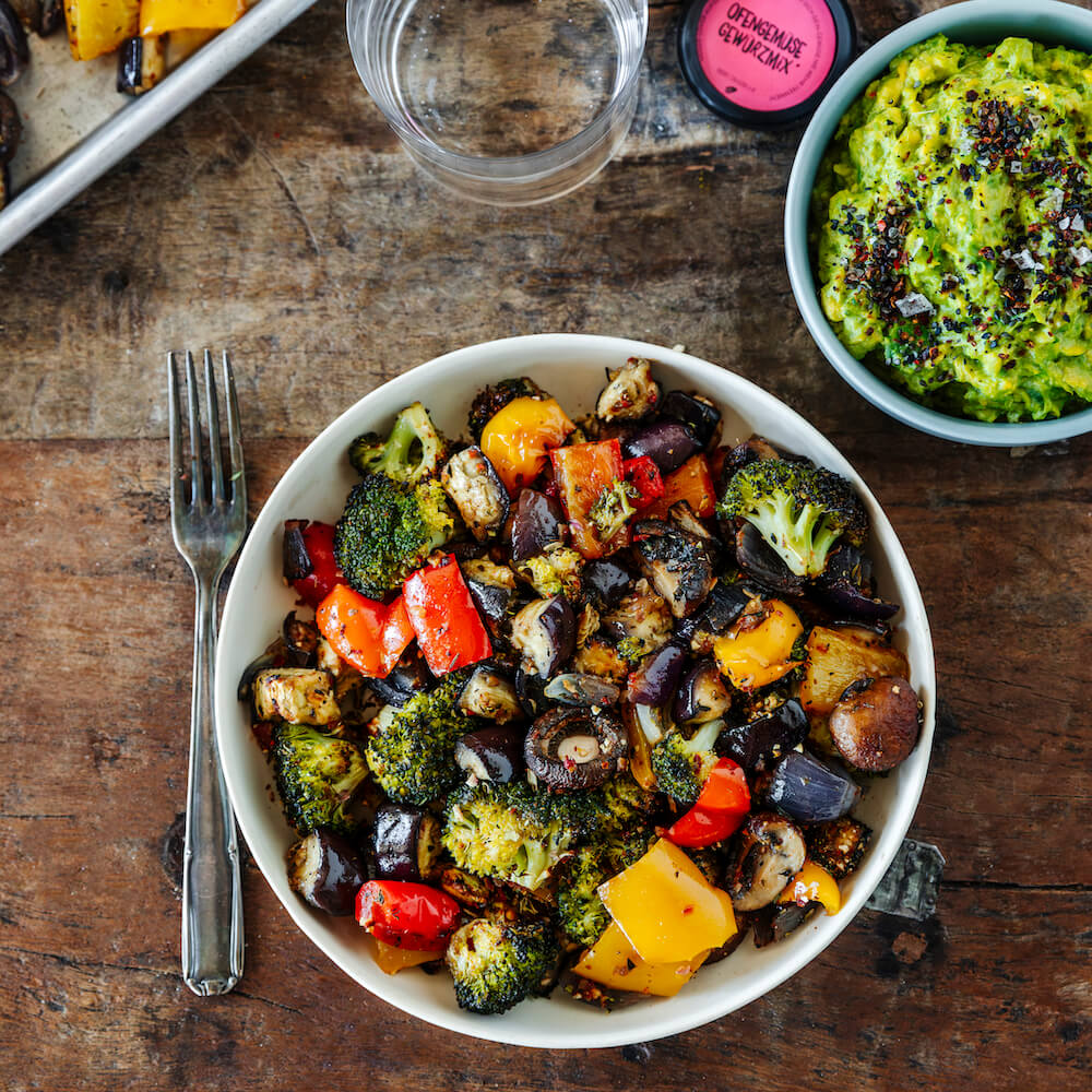 Ofengemüse mit Guacamole