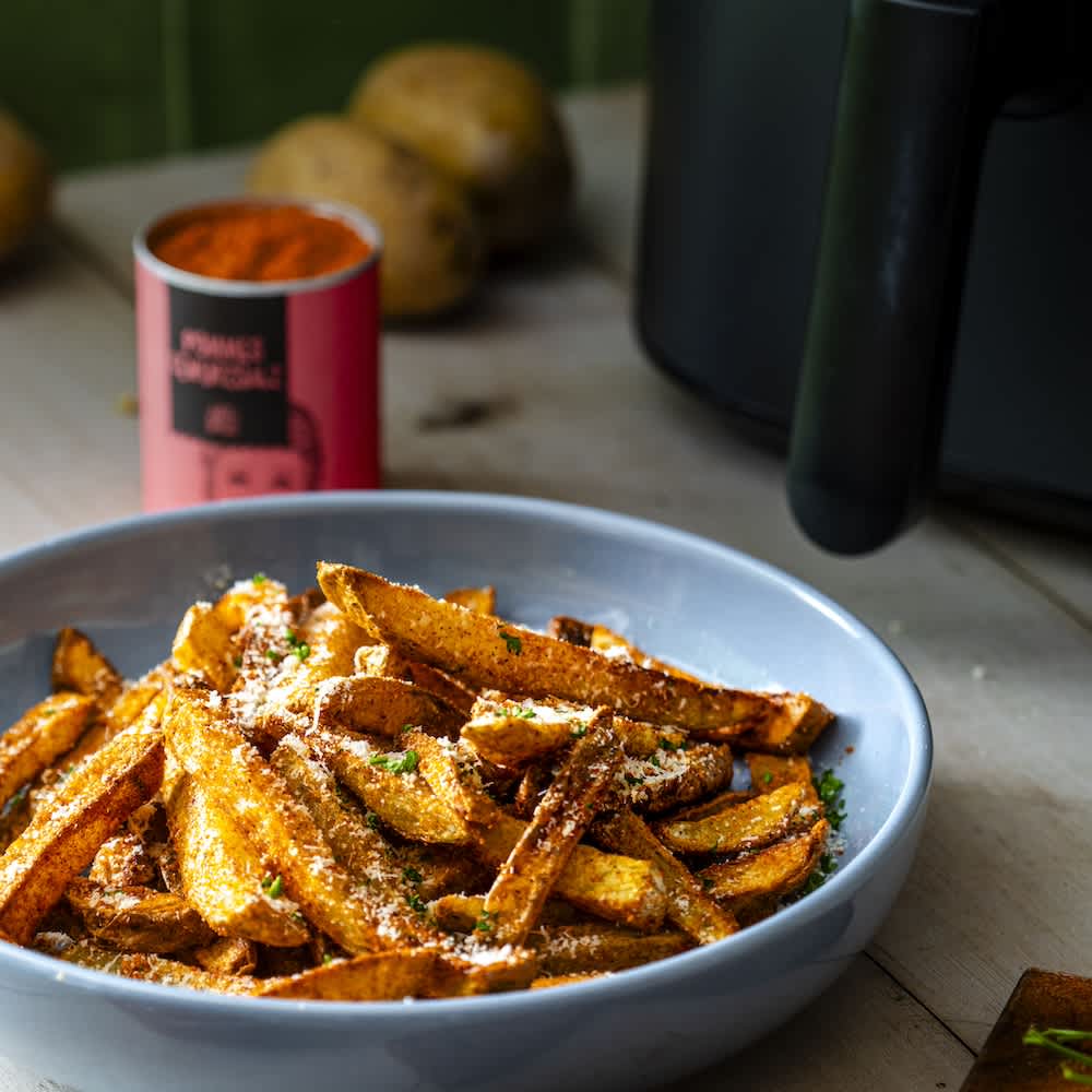 Parmesan Pommes mit Knoblauch aus der Heißluftfritteuse