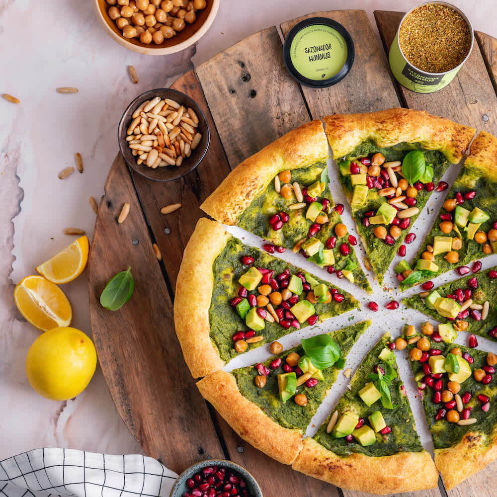 Pizza de hummus