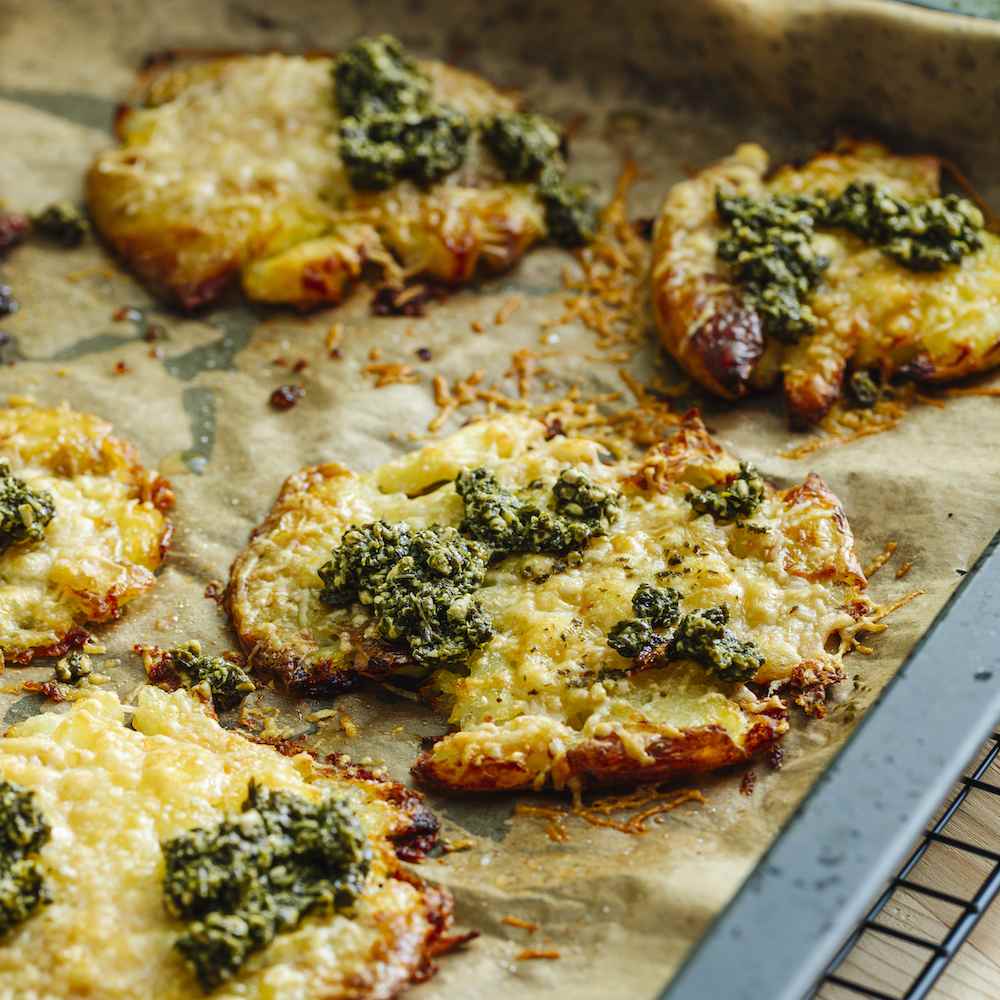 Quetschkartoffeln mit Pesto