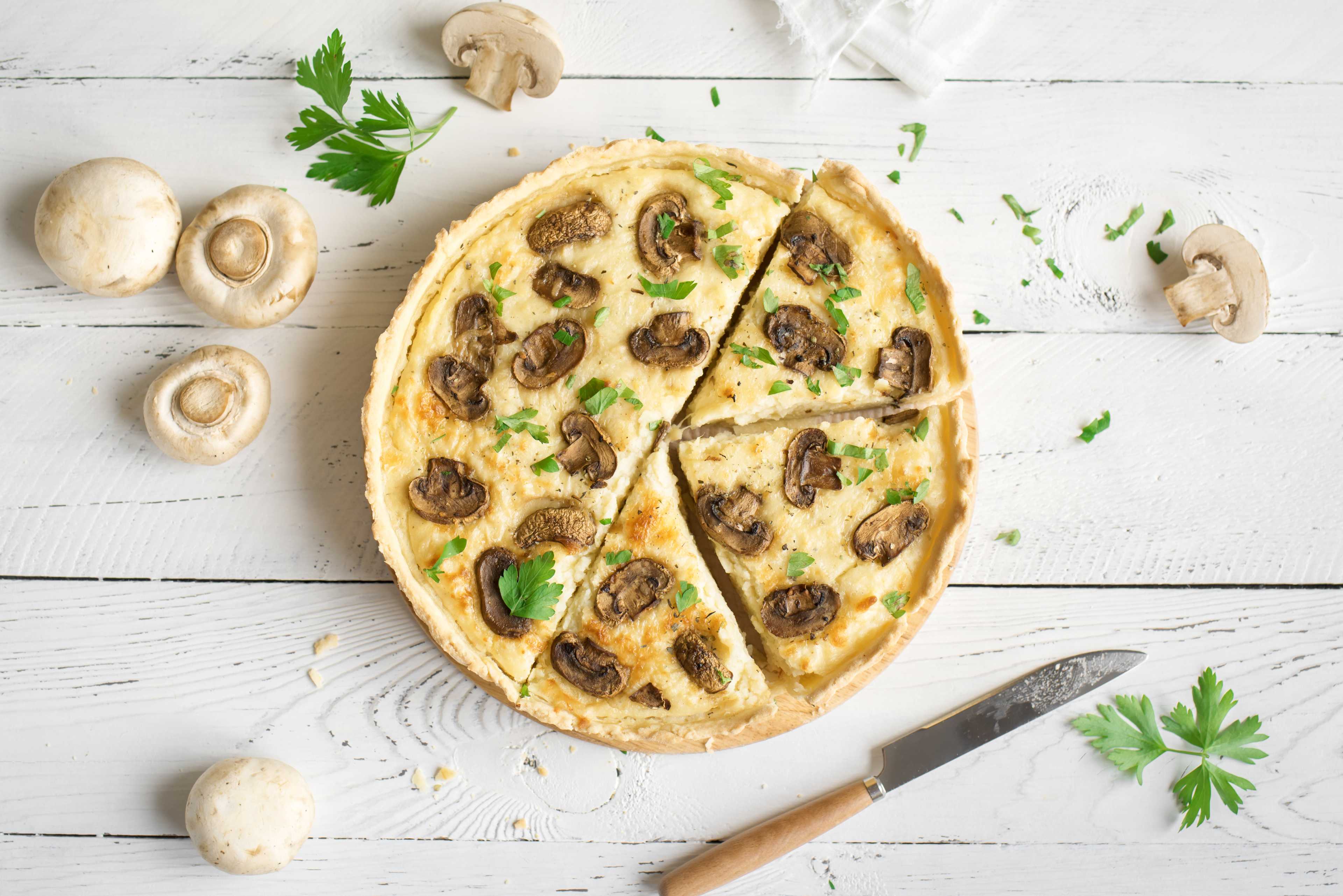 Raclettekäse Quiche mit Pilzen