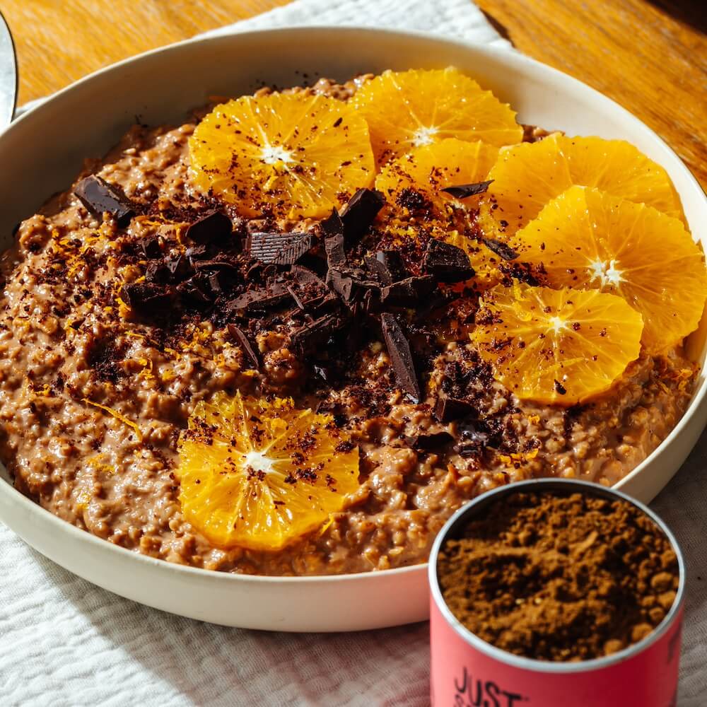 Schokoladen Porridge mit Orange & Lebkuchen Gewürz