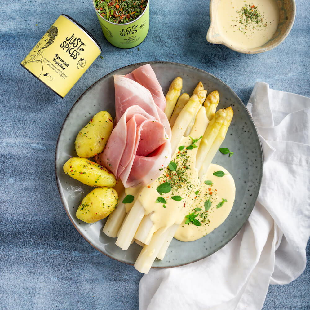 Spargel mit Sauce Hollandaise, Kartoffeln und Schinken mit Thermomix®