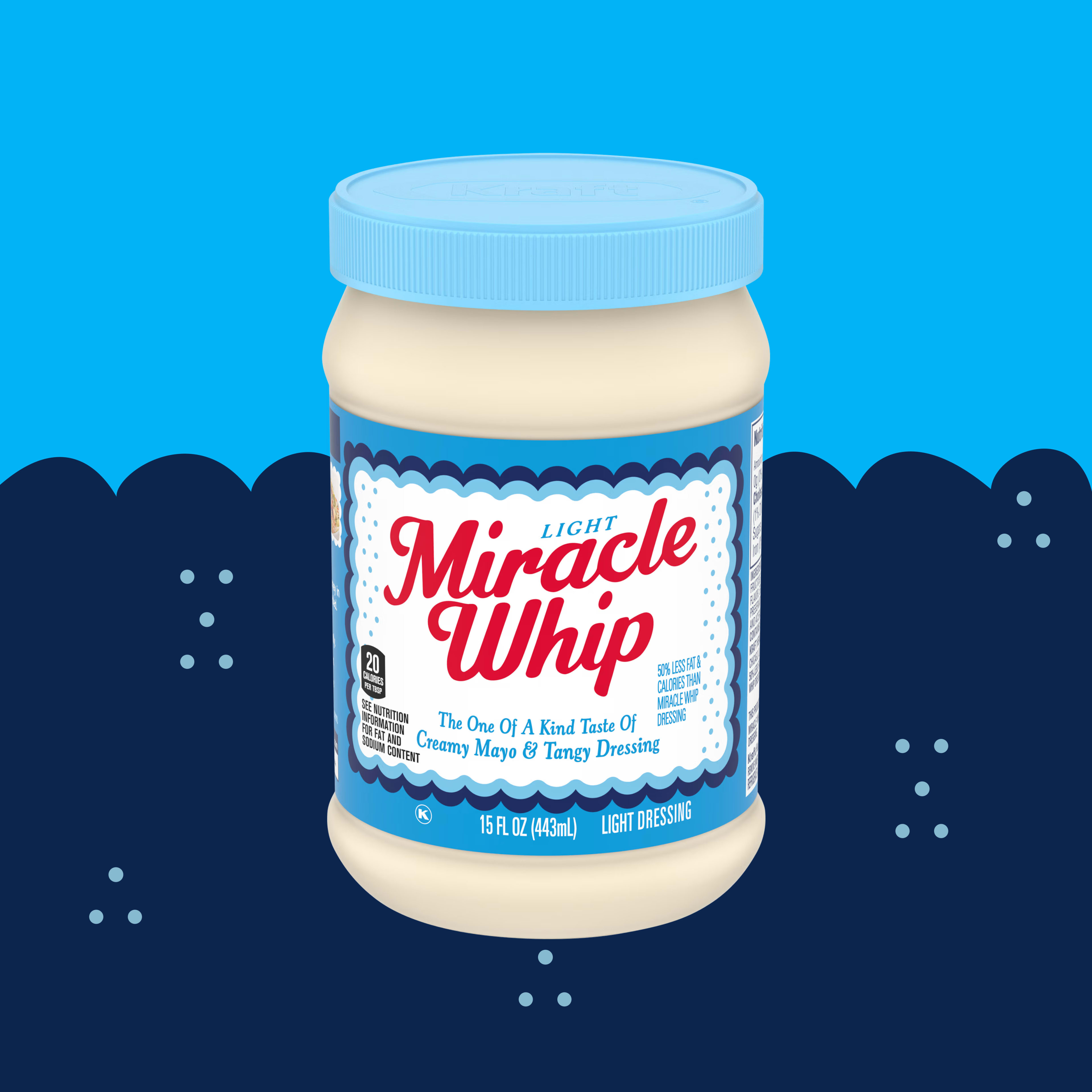 A jar of Miracle Whip Light Mayo-like Dressing