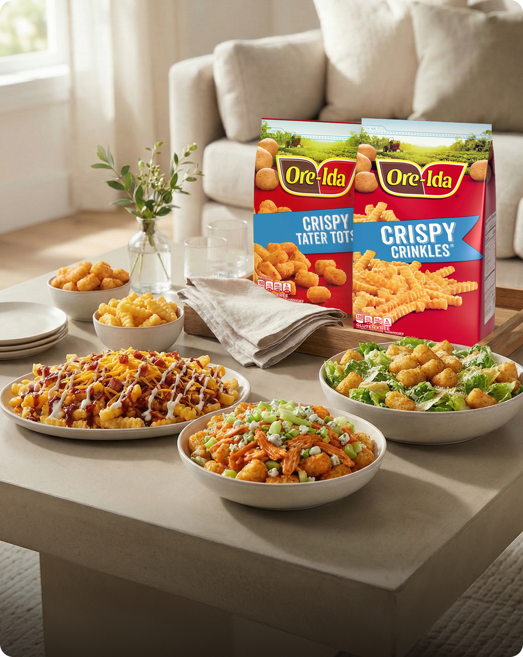 Ore-Ida Crispy Tater Tots and Crinkles Meal Ideas