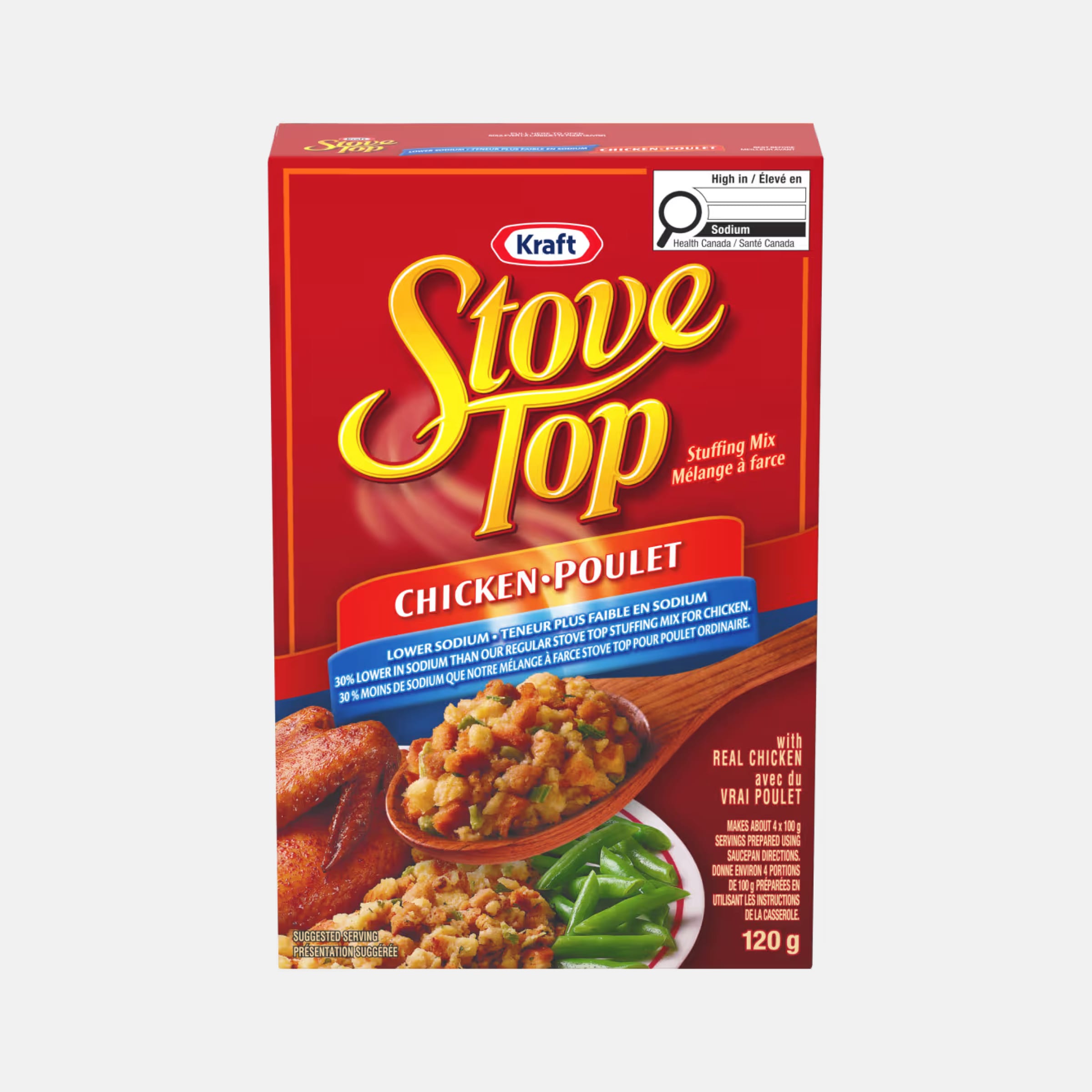 Mélange à farce moins de sodium pour poulet