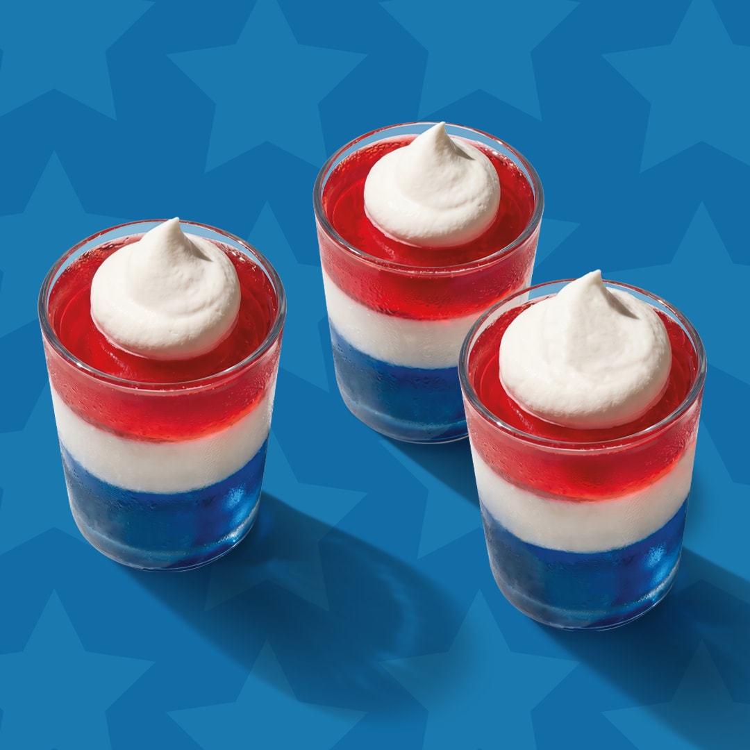 Red, White and Blue JELL-O Cups