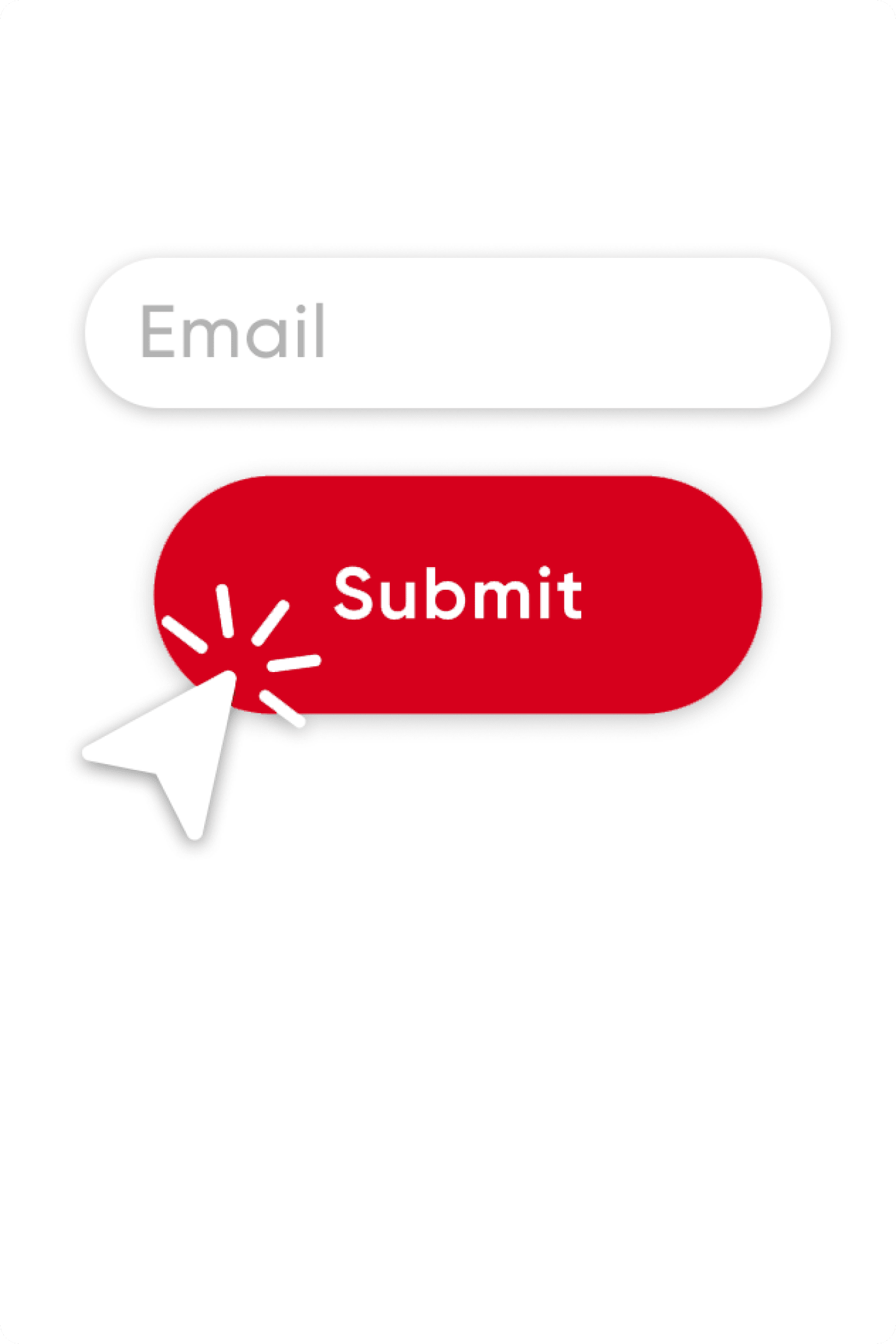 A white email field next to a red submit button.