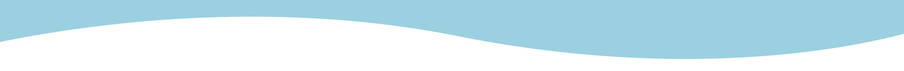A simple, light blue graphic representing a gentle wave against a white background.