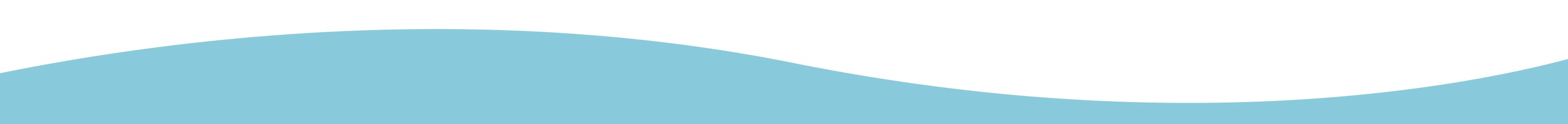 A simple, light blue graphic representing a gentle wave against a white background.