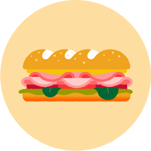 Delicious Oscar Mayer deli meat sub sandwich on a sesame seed bun.