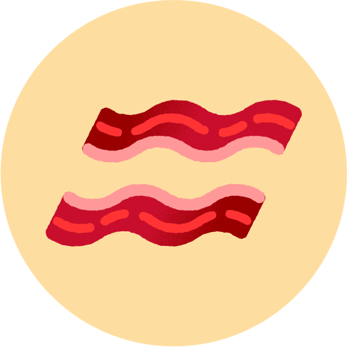 Two crispy strips of Oscar Mayer bacon.