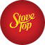 The Stove Top stuffing mix logo, a bright and recognizable brand associated with holiday meals and easy side dishes.