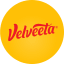 Velveeta Logo, red script on yellow background, processed cheese product, Kraft Heinz brand.