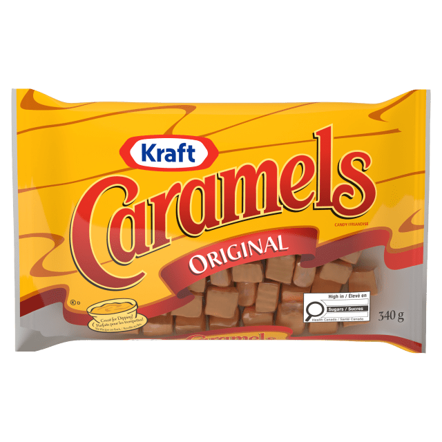 Bonbons au caramel emballés individuellement