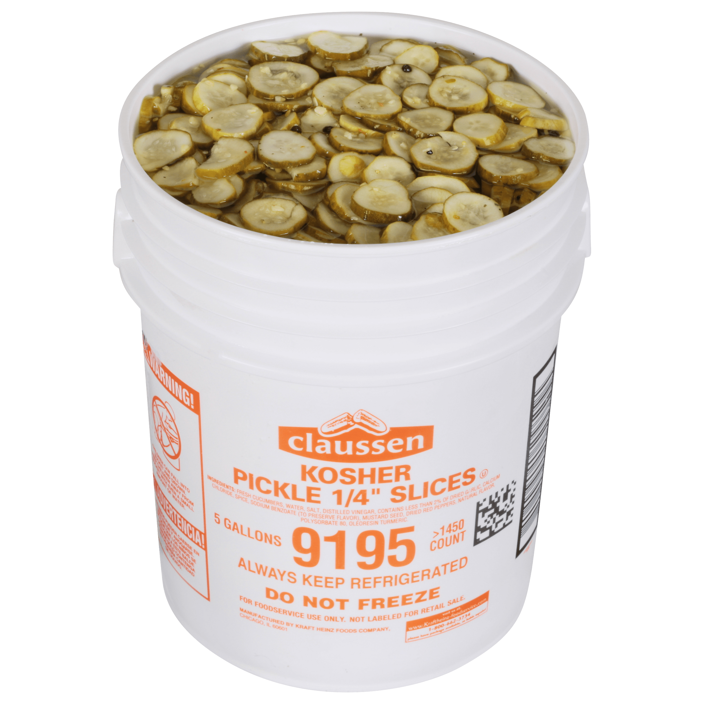 Claussen Kosher Smooth Pickle Chips, 5 GA Away From Home