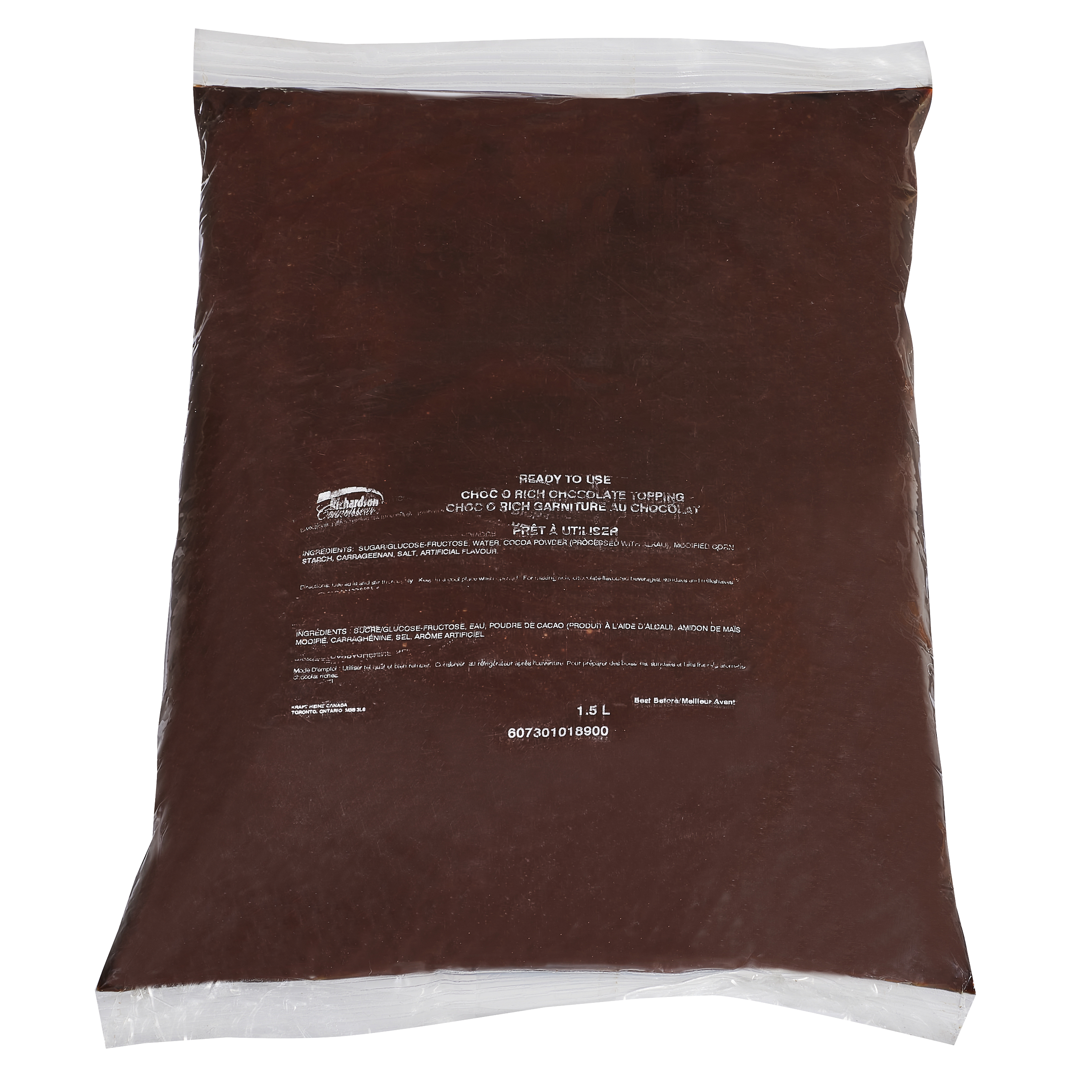 Garniture pour desserts de sirop « Choc O Rich » au chocolat riche Richardson (8 x sac de 1,5 L)