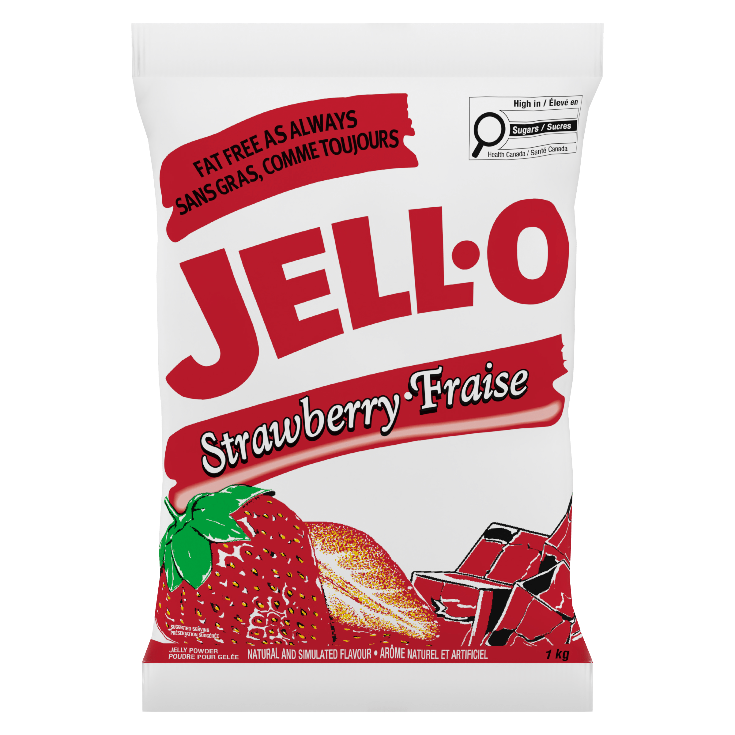 Poudre pour gelée de fraise Jell-O (2 x 1 KG)