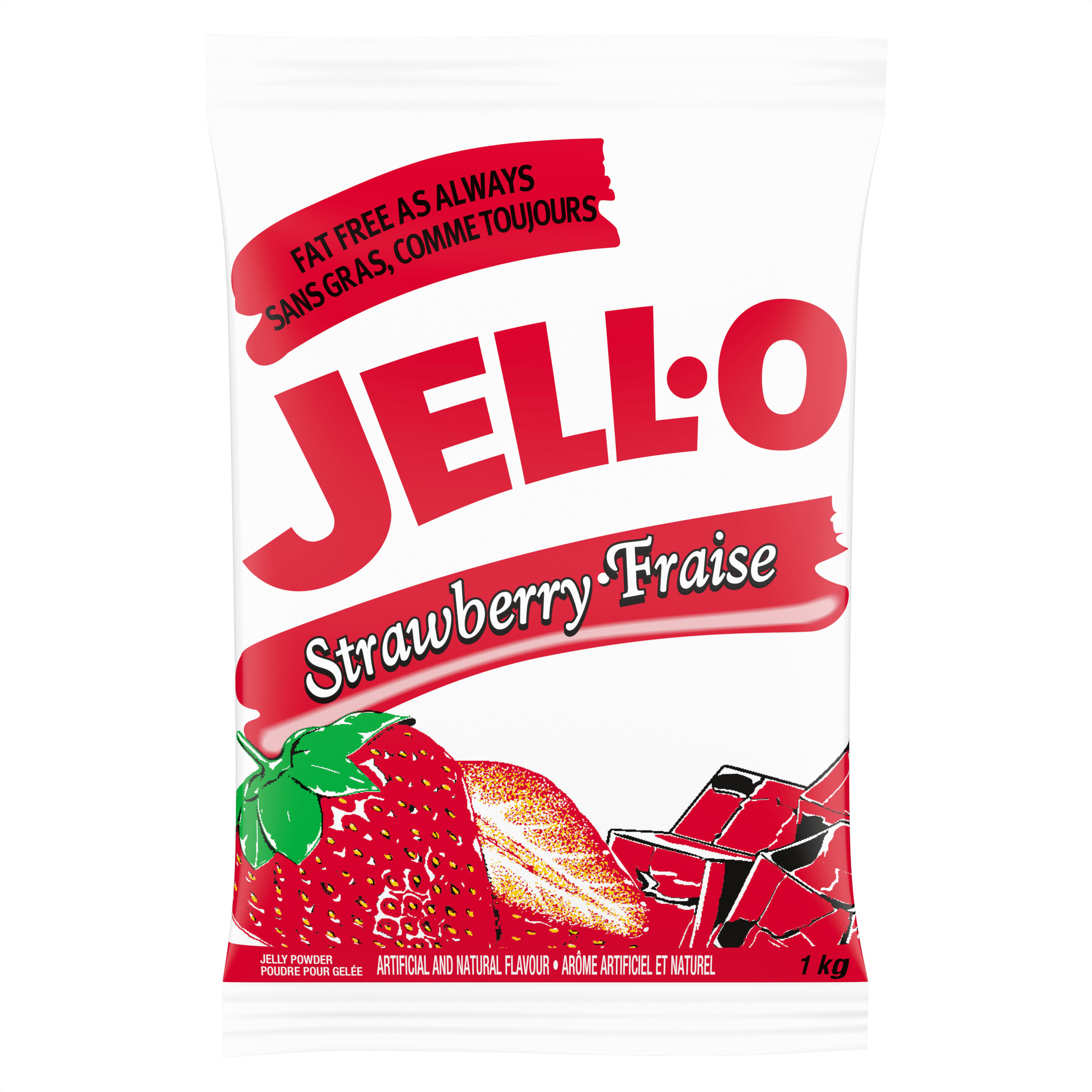 Poudre pour gelée de fraise Jell-O (2 x 1 KG)