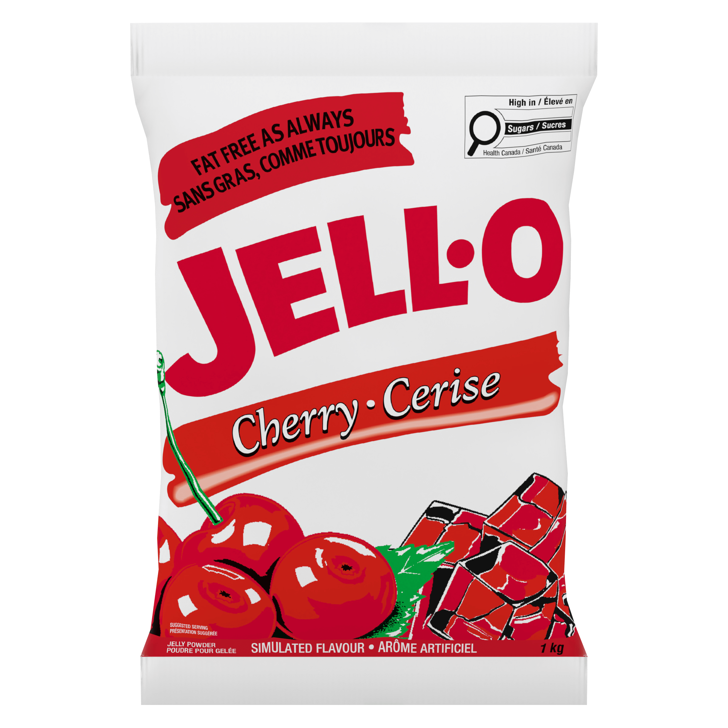 Poudre pour gelée à la cerise  Jell-O (2 x 1 KG)