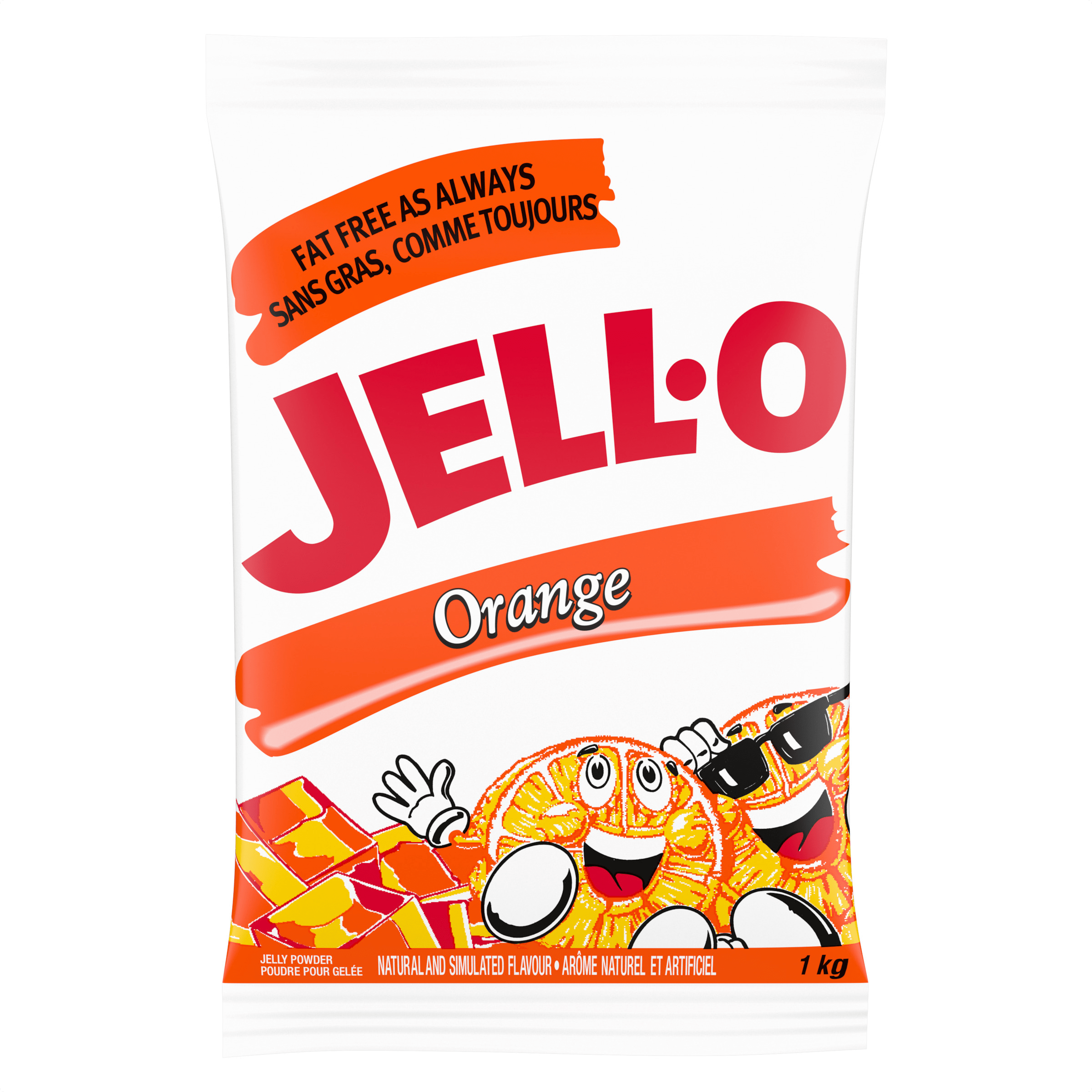 Poudre pour gelée à l’orange Jell-O (2 x 1 KG)