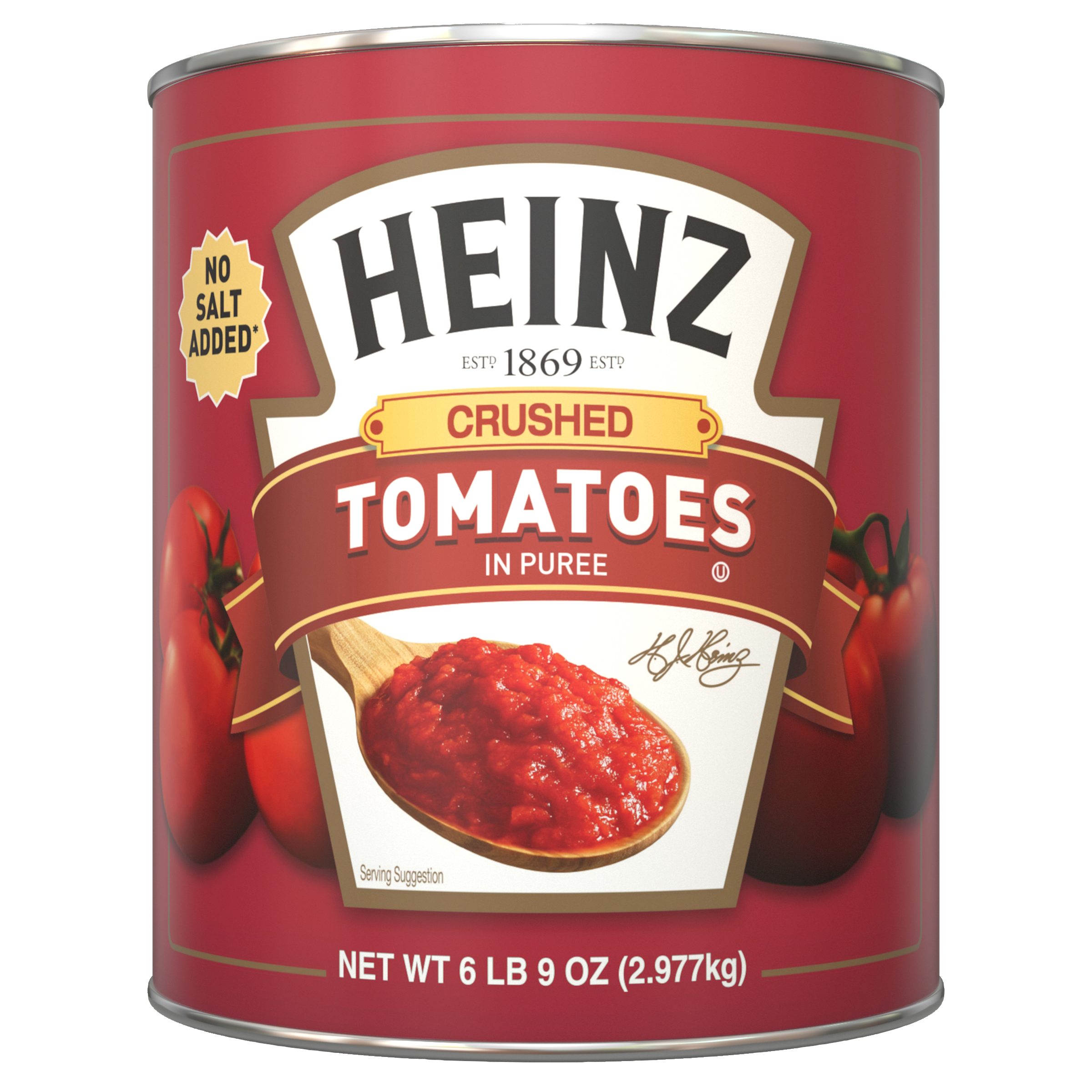 Crushed Tomatoes in Puree, No Salt Added, 6/105 oz Case (Can)