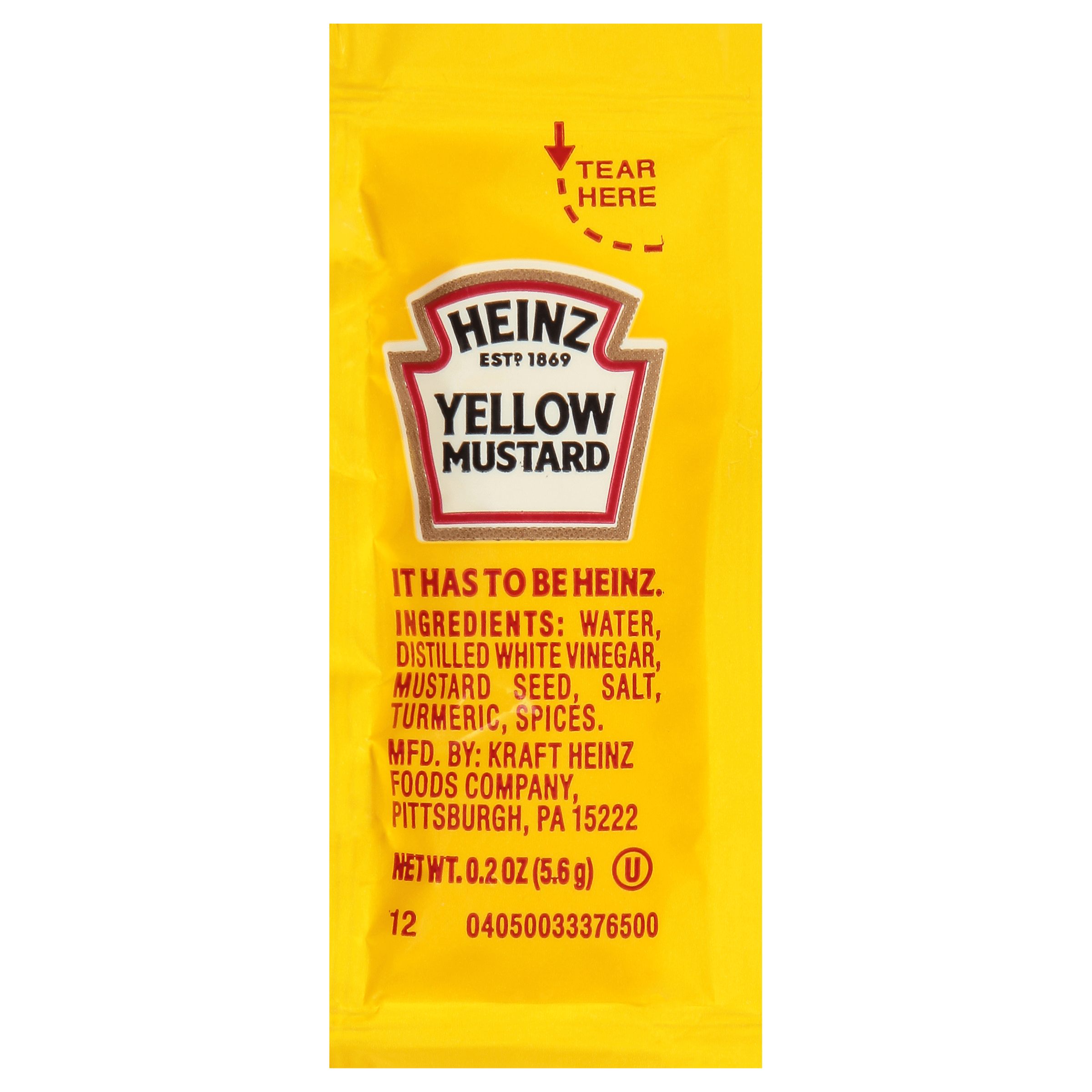 Heinz Single Serve Yellow Mustard, 6.25 LB | Away From Home
