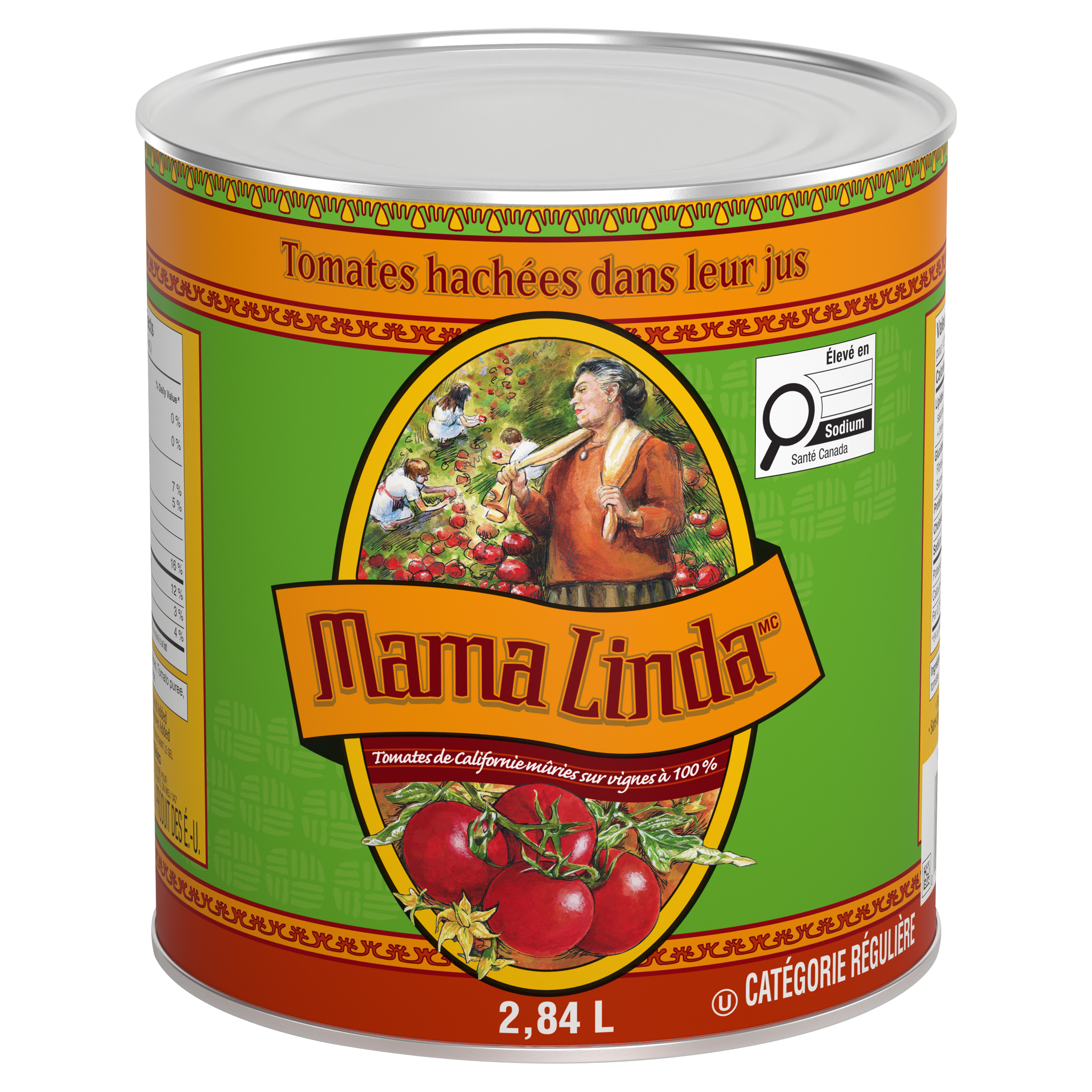 Tomates hachées Mama Linda Escalon (6 x boîte de 2,84 L)