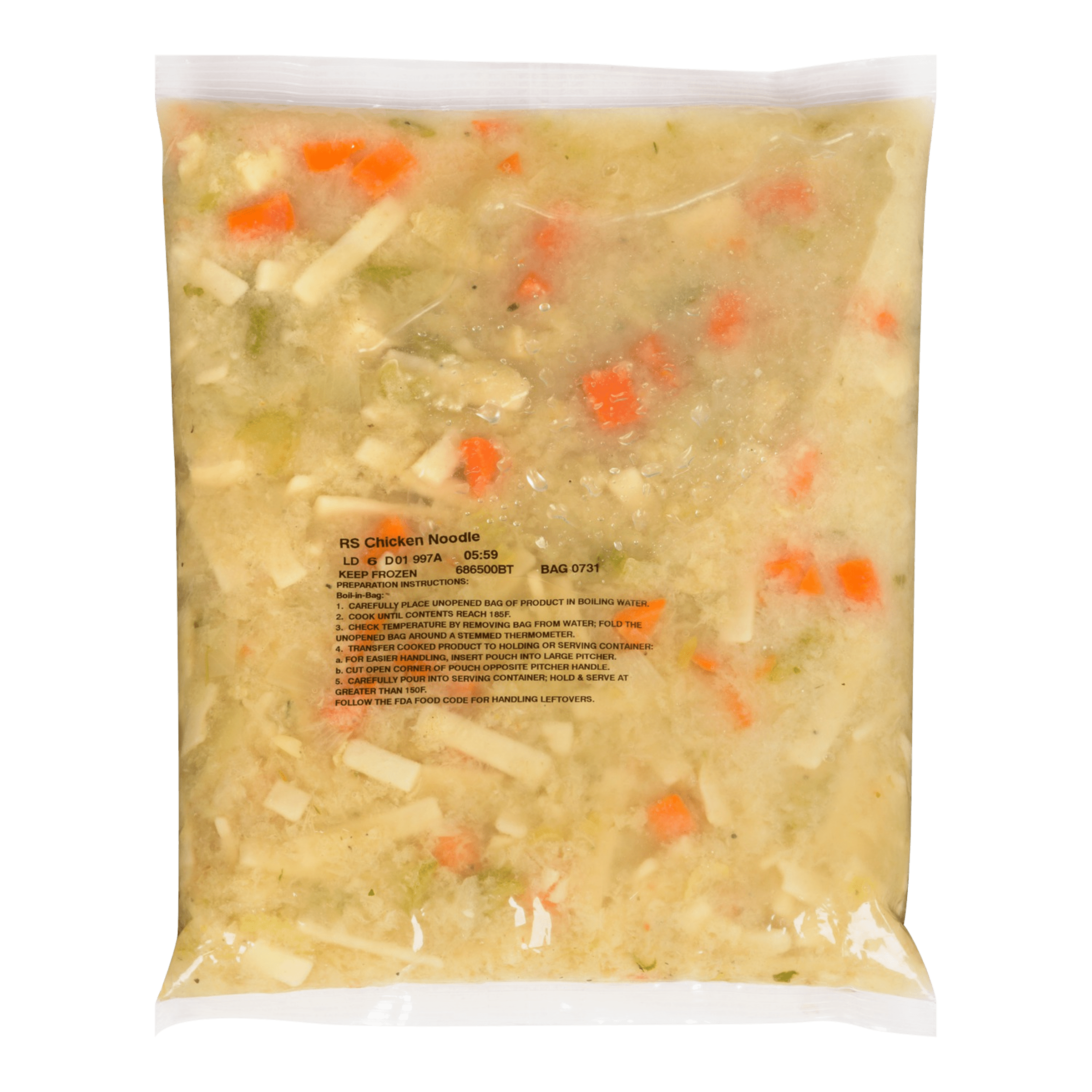Soupe au poulet et aux nouilles à faible teneur en sodium True Soups (4 x 4 LB)