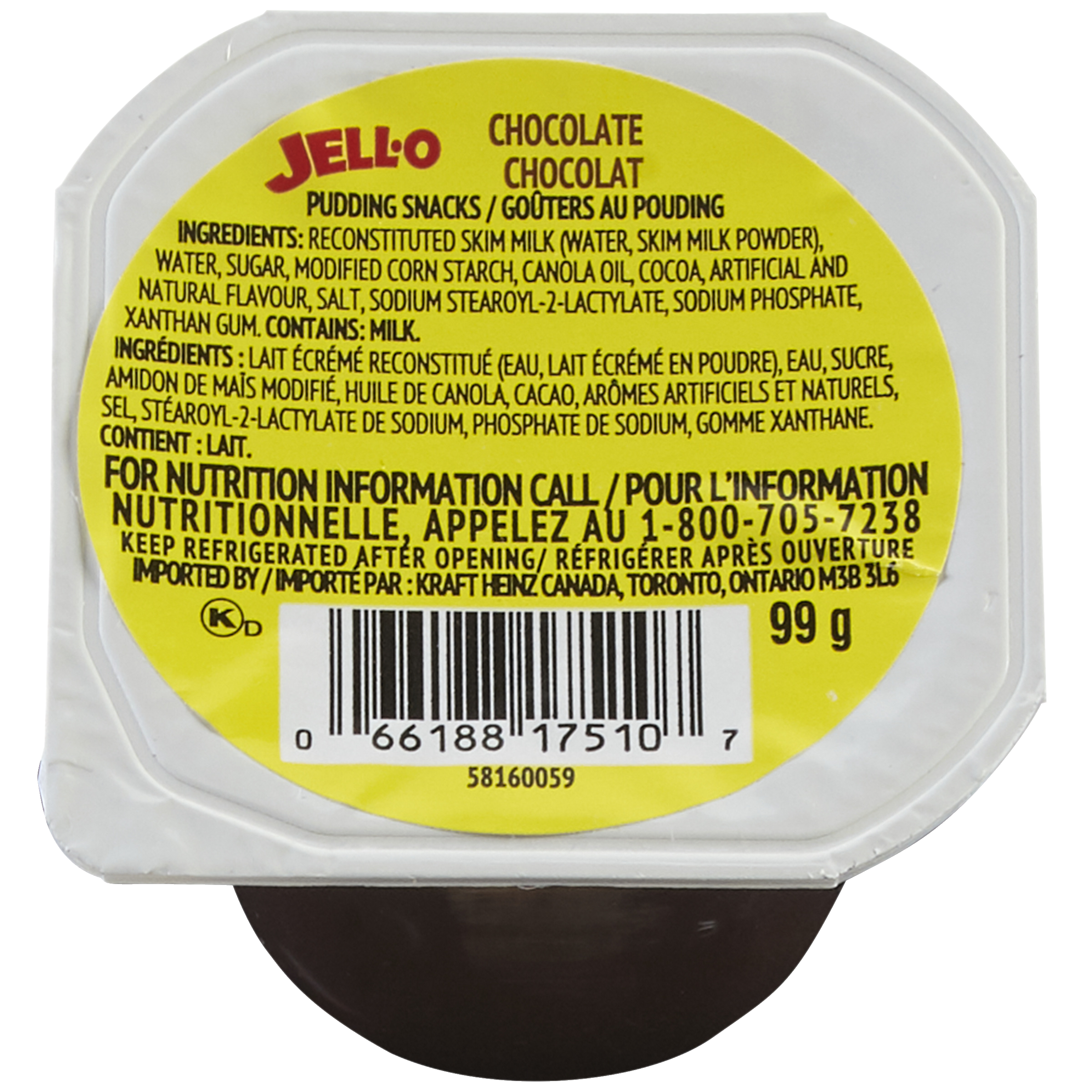 Jell-O Chocolate Flavoured Ready to Eat Pudding Snacks (24 X 99G)