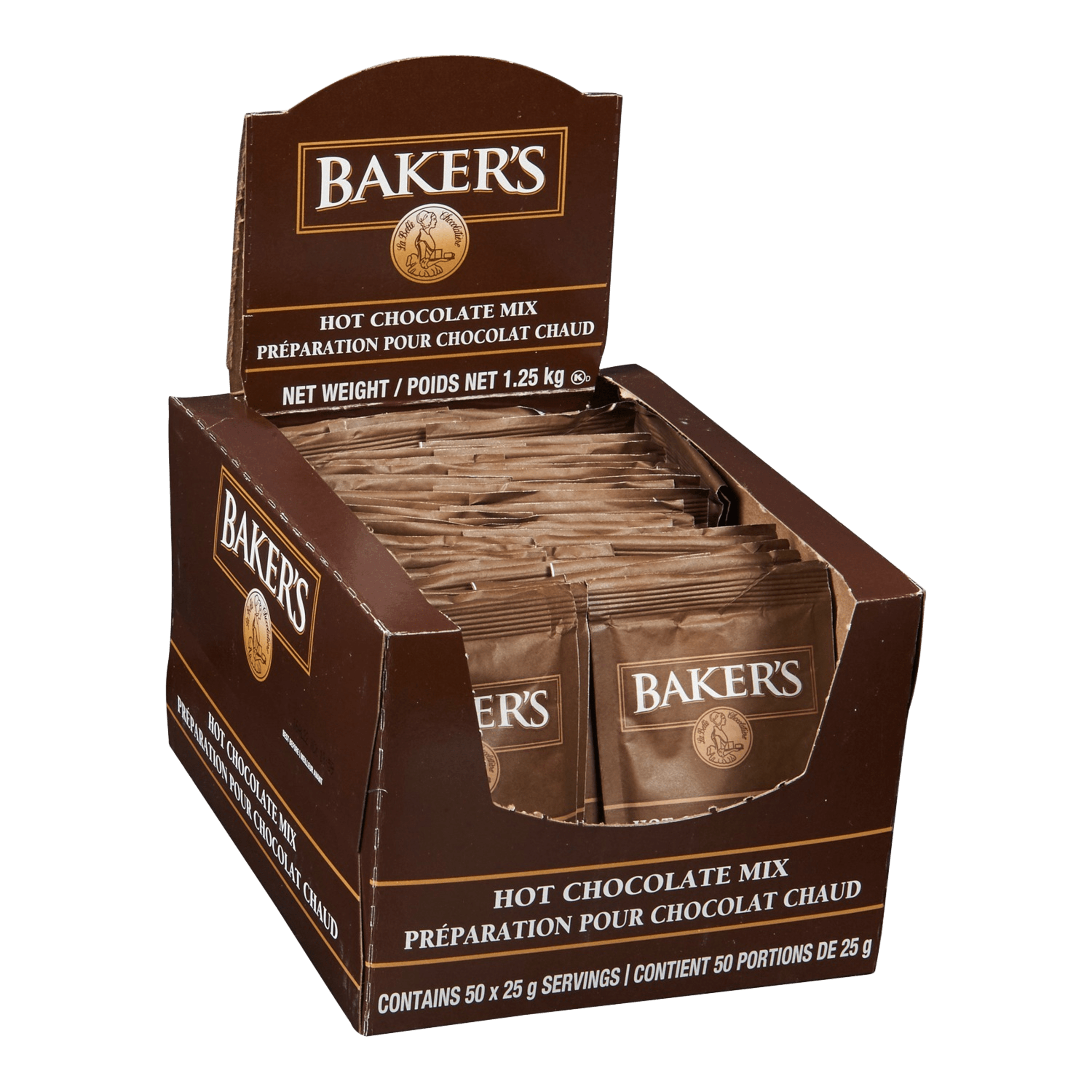 Sachets de chocolat chaud Baker’s (100 x sachets de 25 g)
