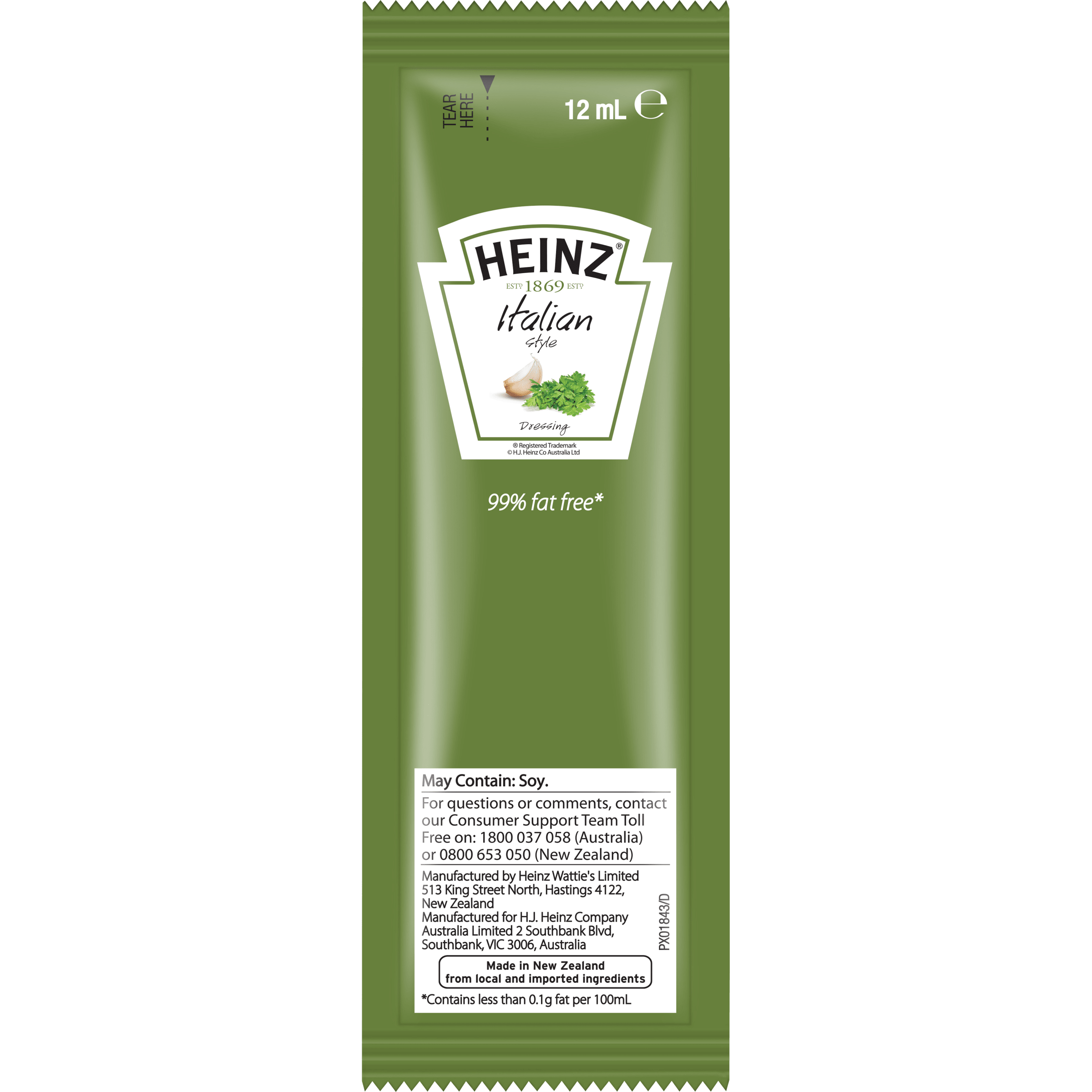 Heinz® Italian Style Dressing 200 x 12mL Sachets