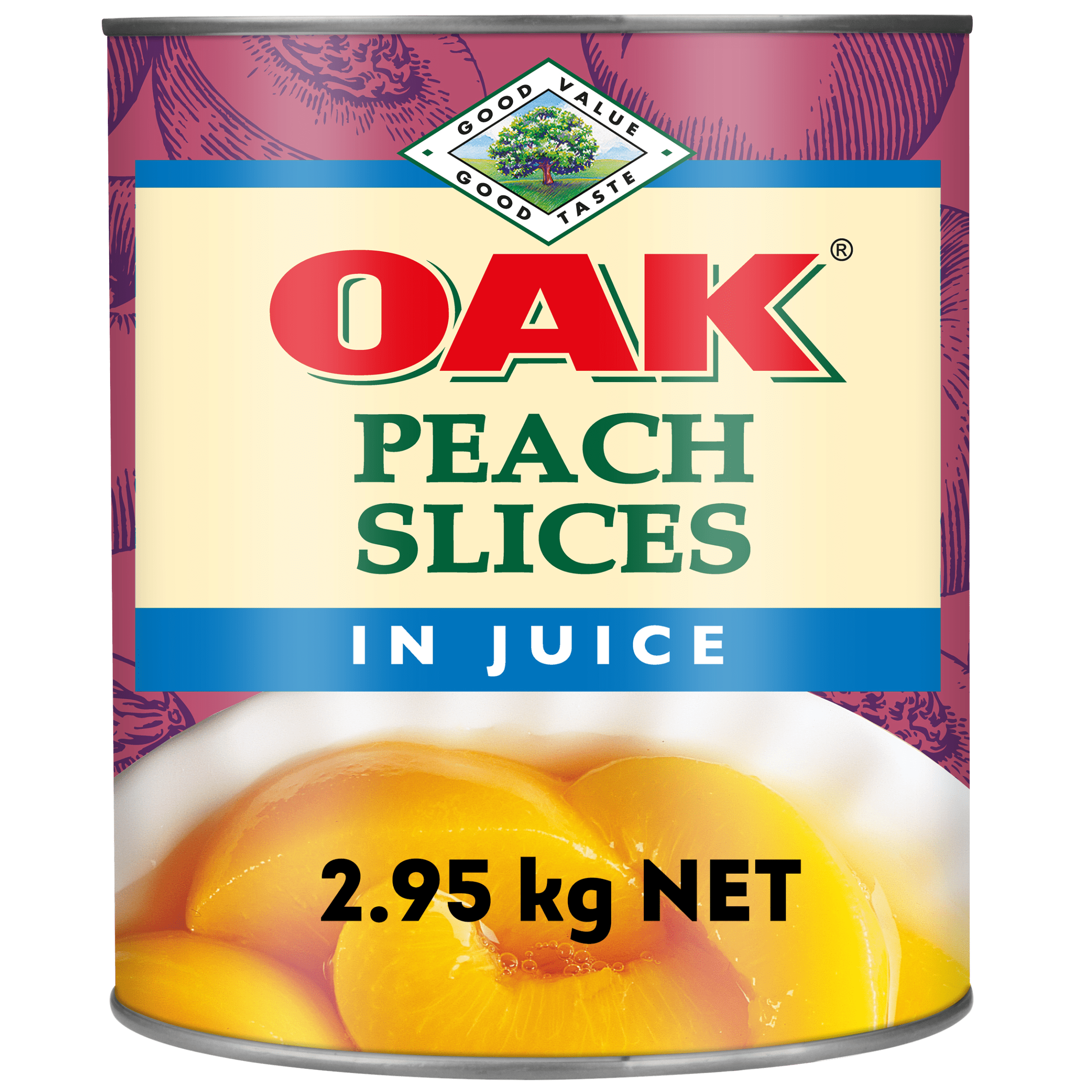 OAK® Peach Slices in Juice 2.95kg x 3