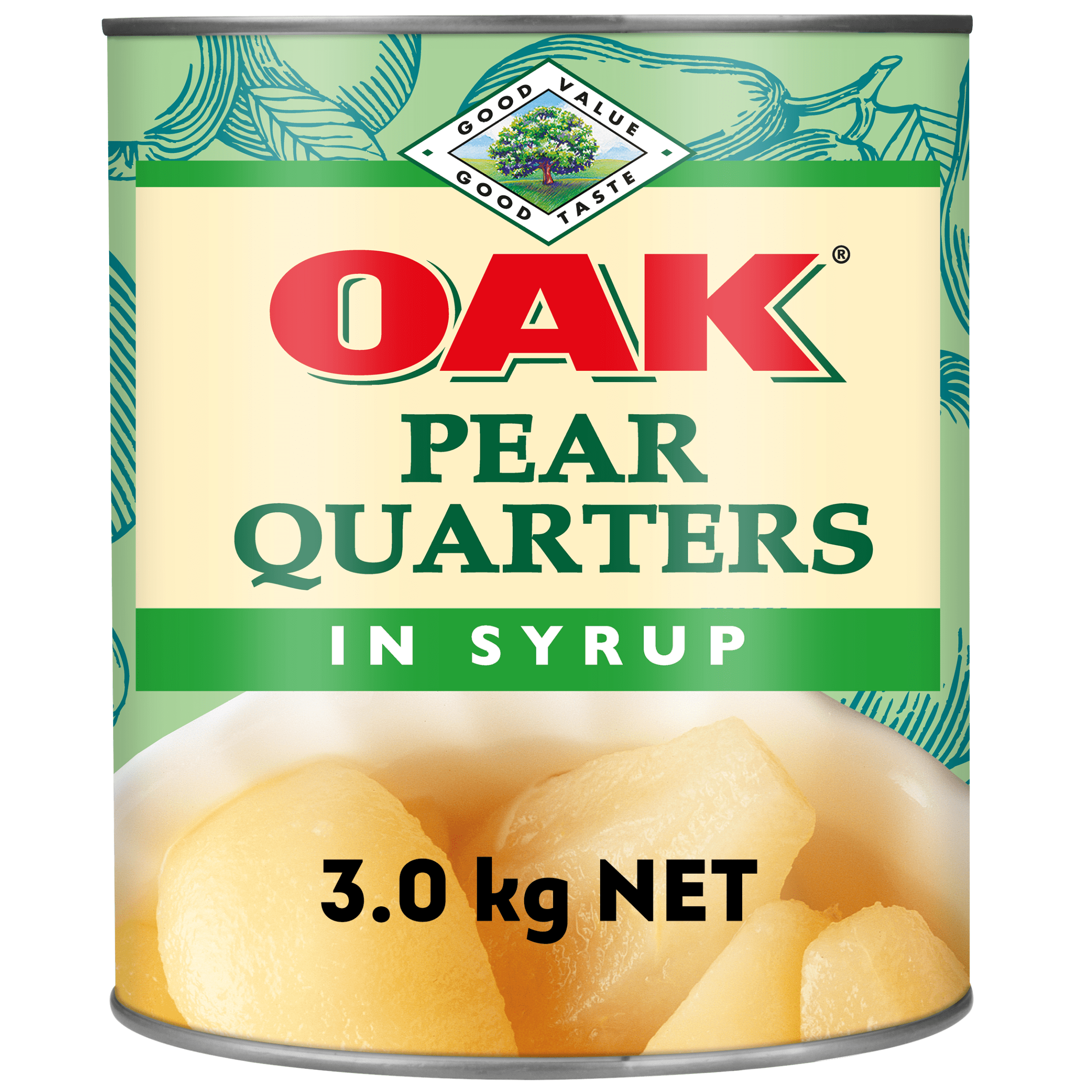 OAK® Pear Quarters in Syrup 3kg