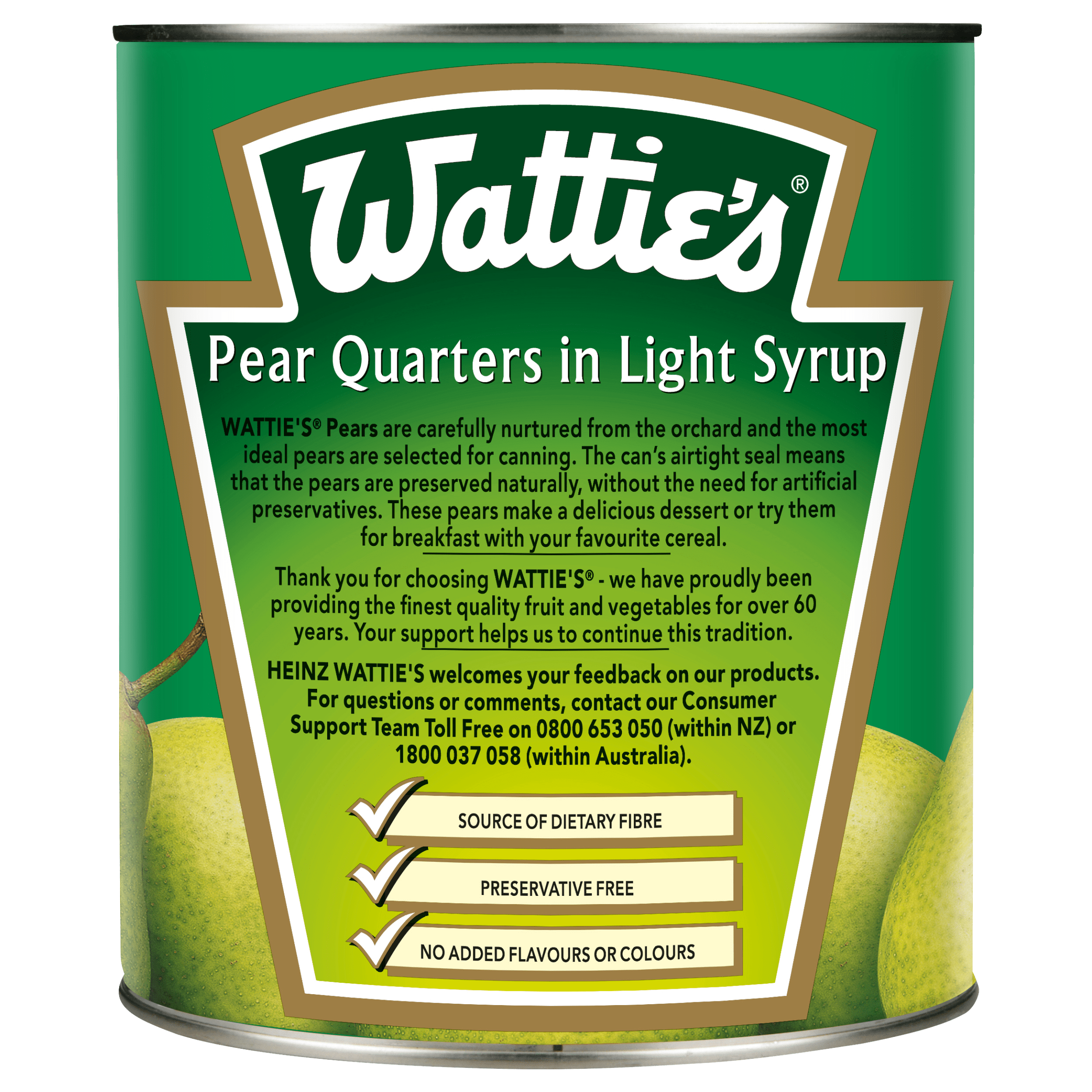 Wattie's® Pear Quarters in Light Syrup 3kg