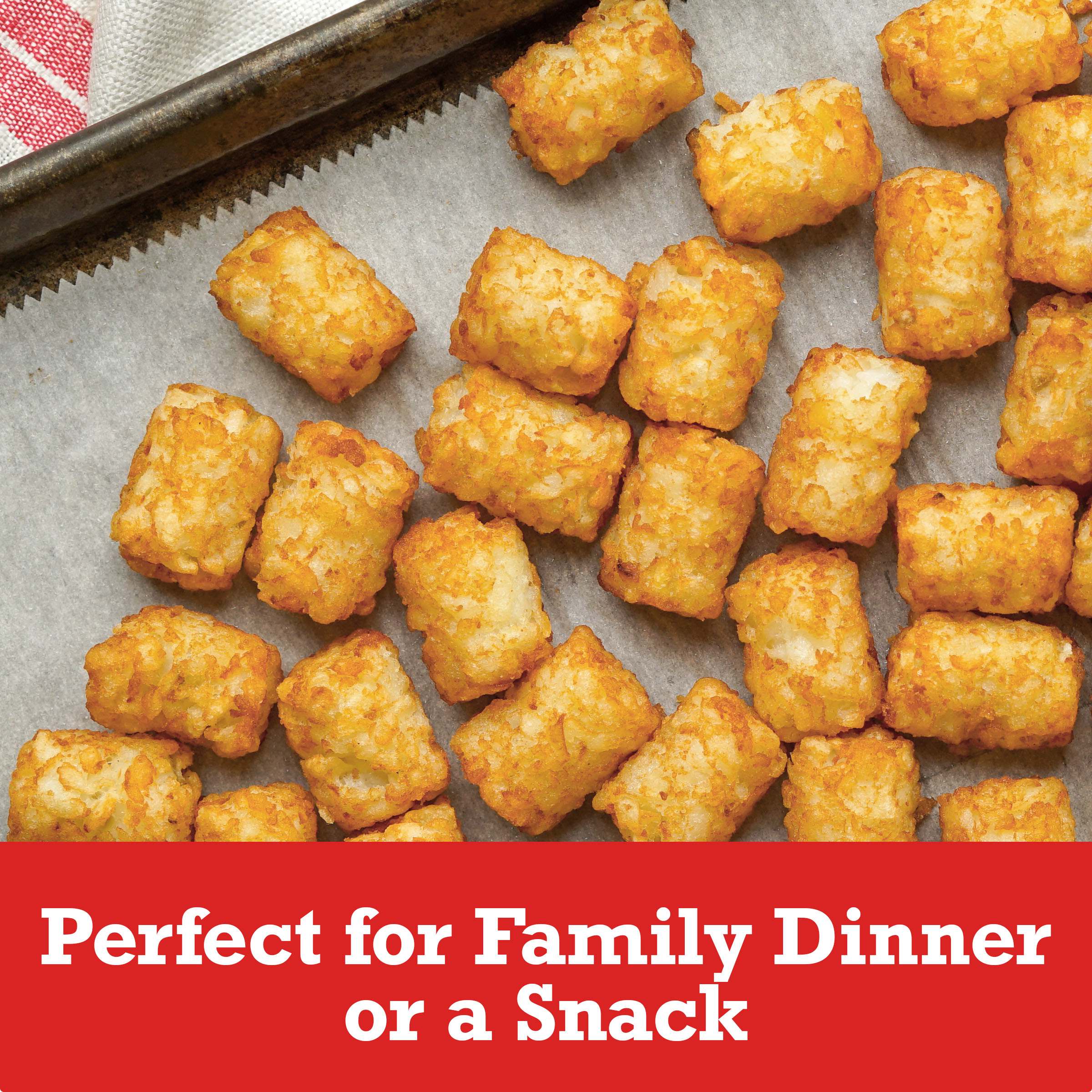 Crispy Tater Tots Seasoned Shredded Potatoes