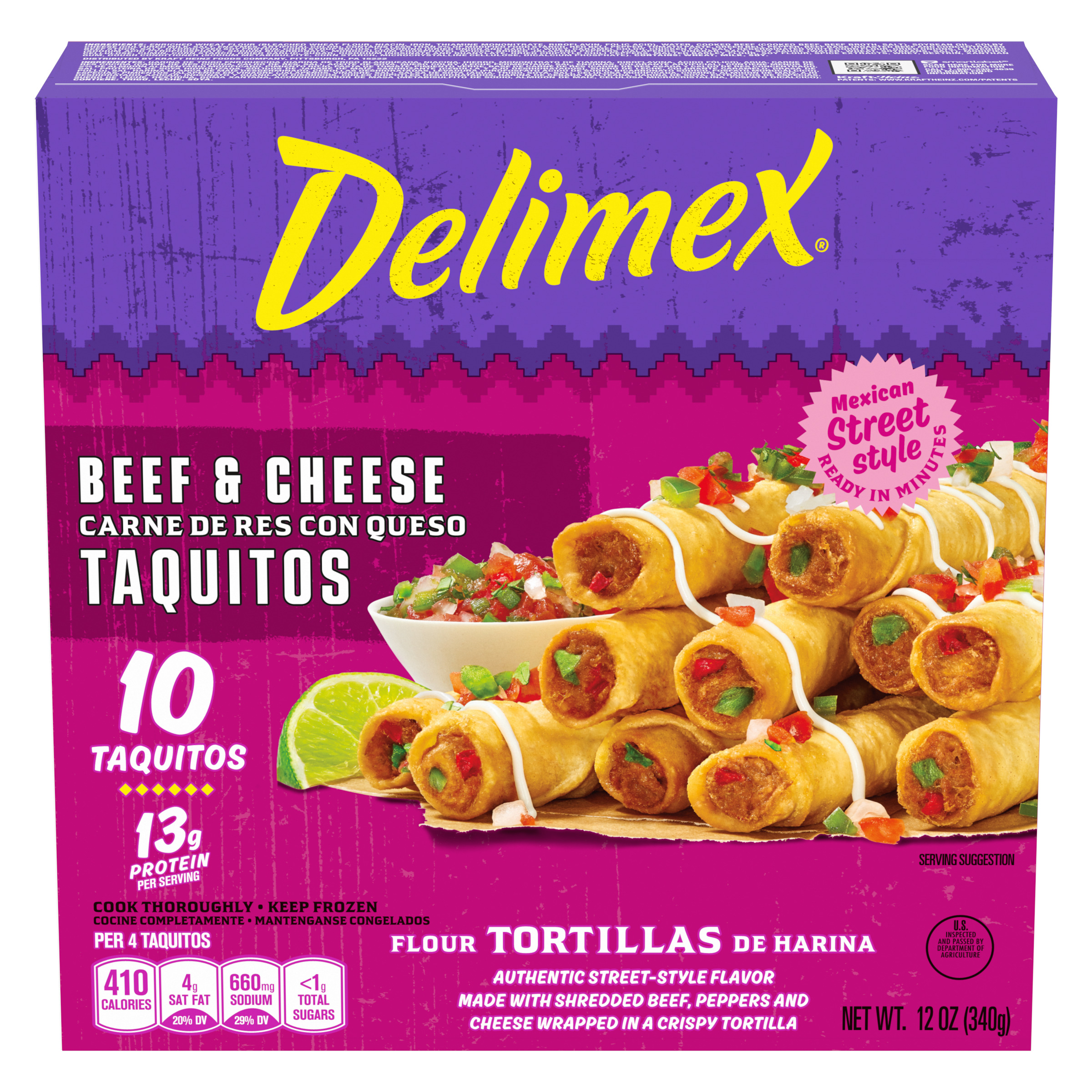 Beef & Cheese Large Flour Taquitos Frozen Snacks