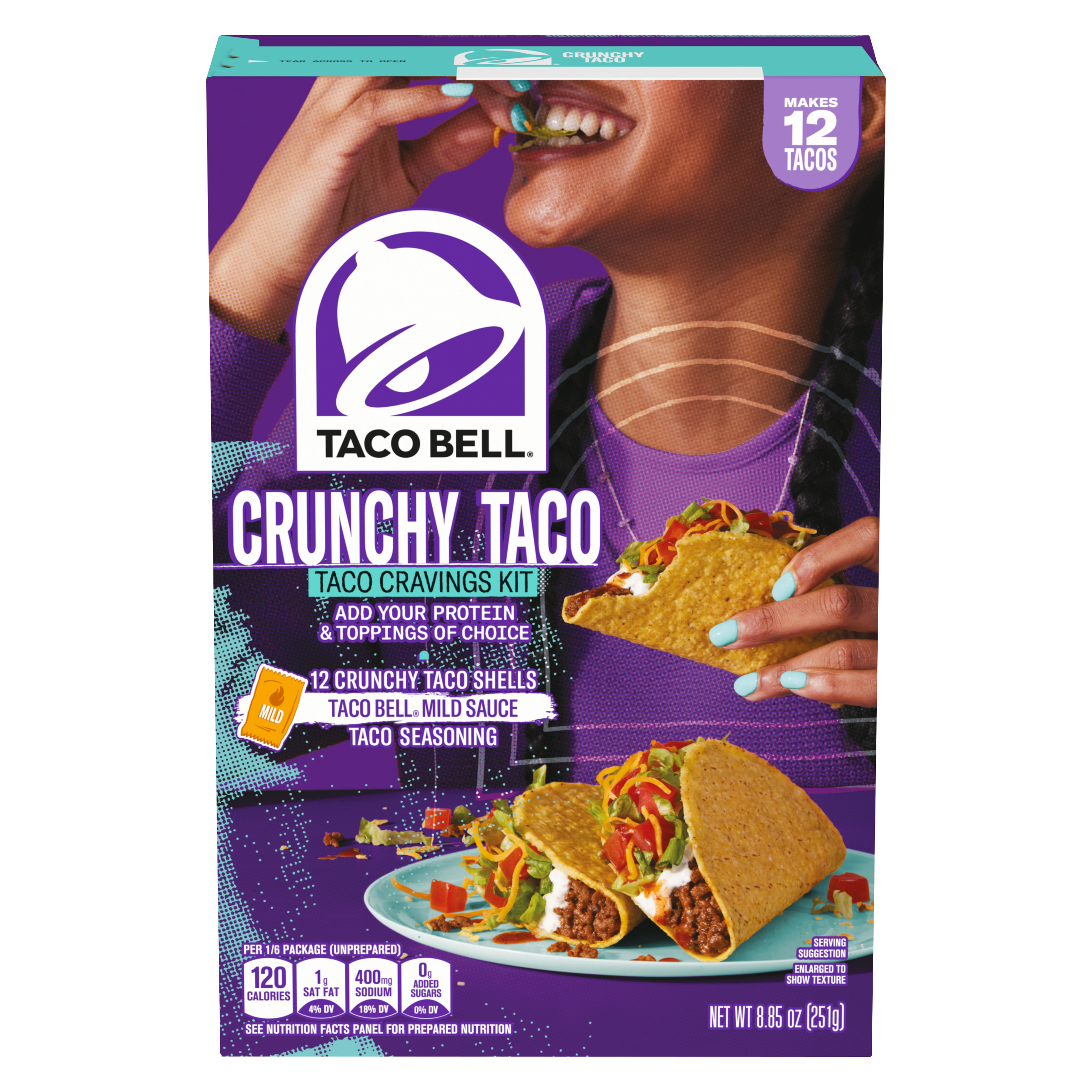 Crunchy Taco Dinner Kit with Twelve Crunchy Taco Shells,  Mild Sauce & Seasoning