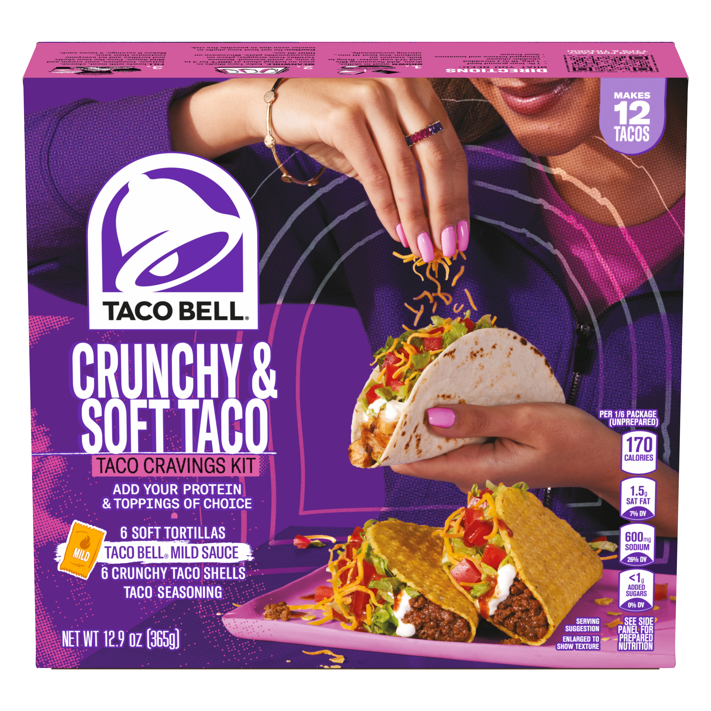 Taco Dinner Kit with Soft Tortillas, Crunchy Taco Shells, Mild Sauce & Seasoning