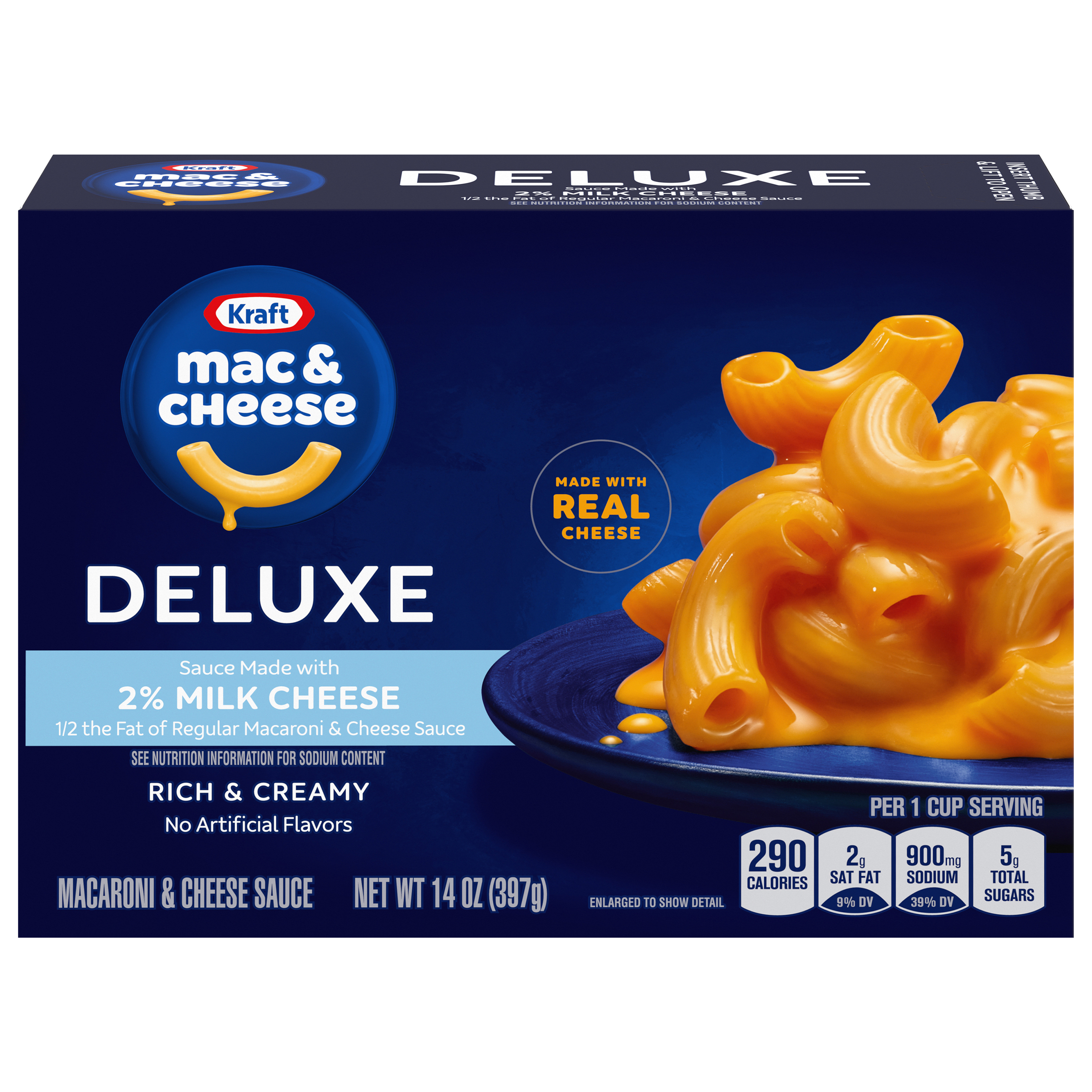Mac & Cheese Macaroni and Cheese Dinner with Sauce made from 2% Milk Cheese