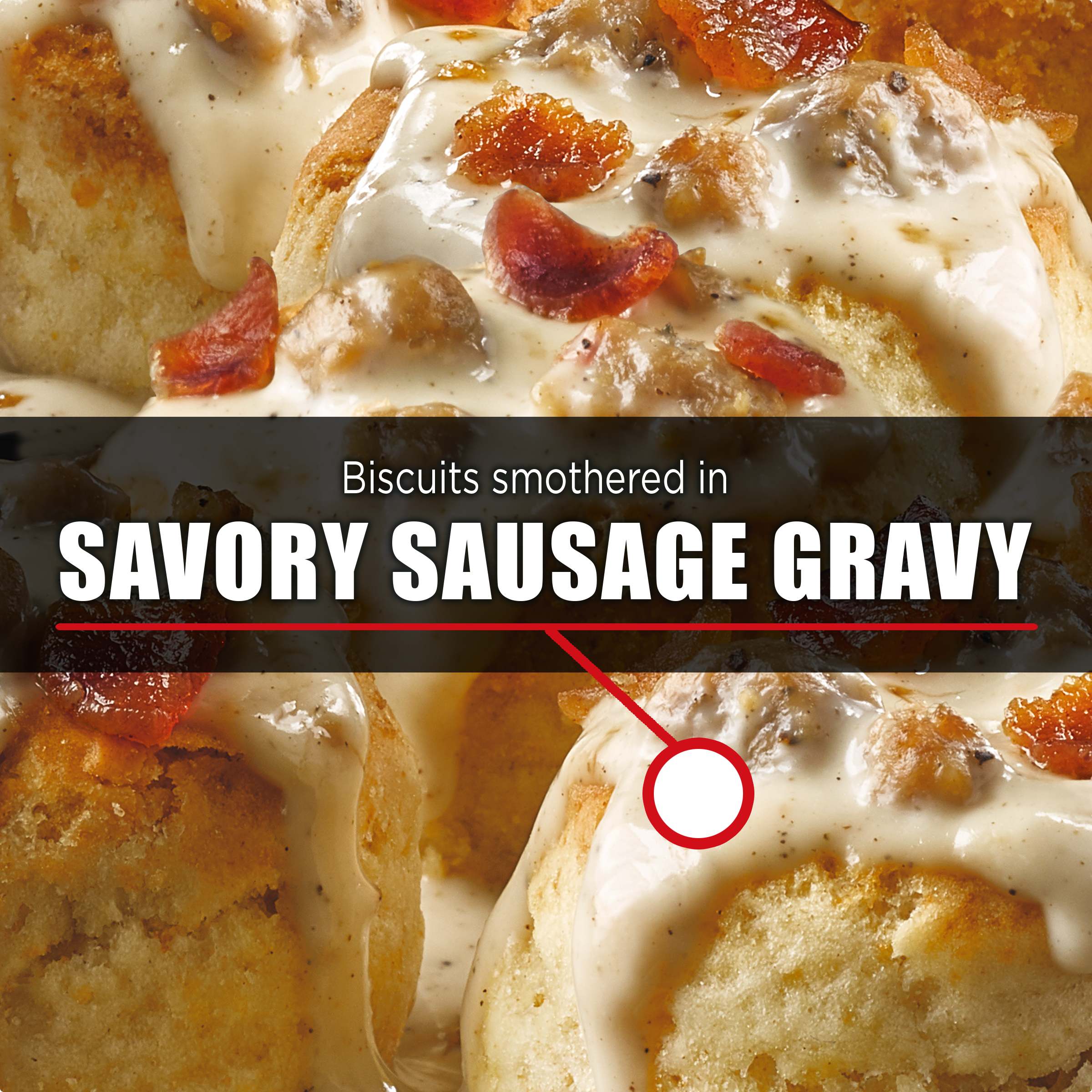 All Day Breakfast Biscuits, Bacon & Creamy Sausage Gravy Frozen Entree