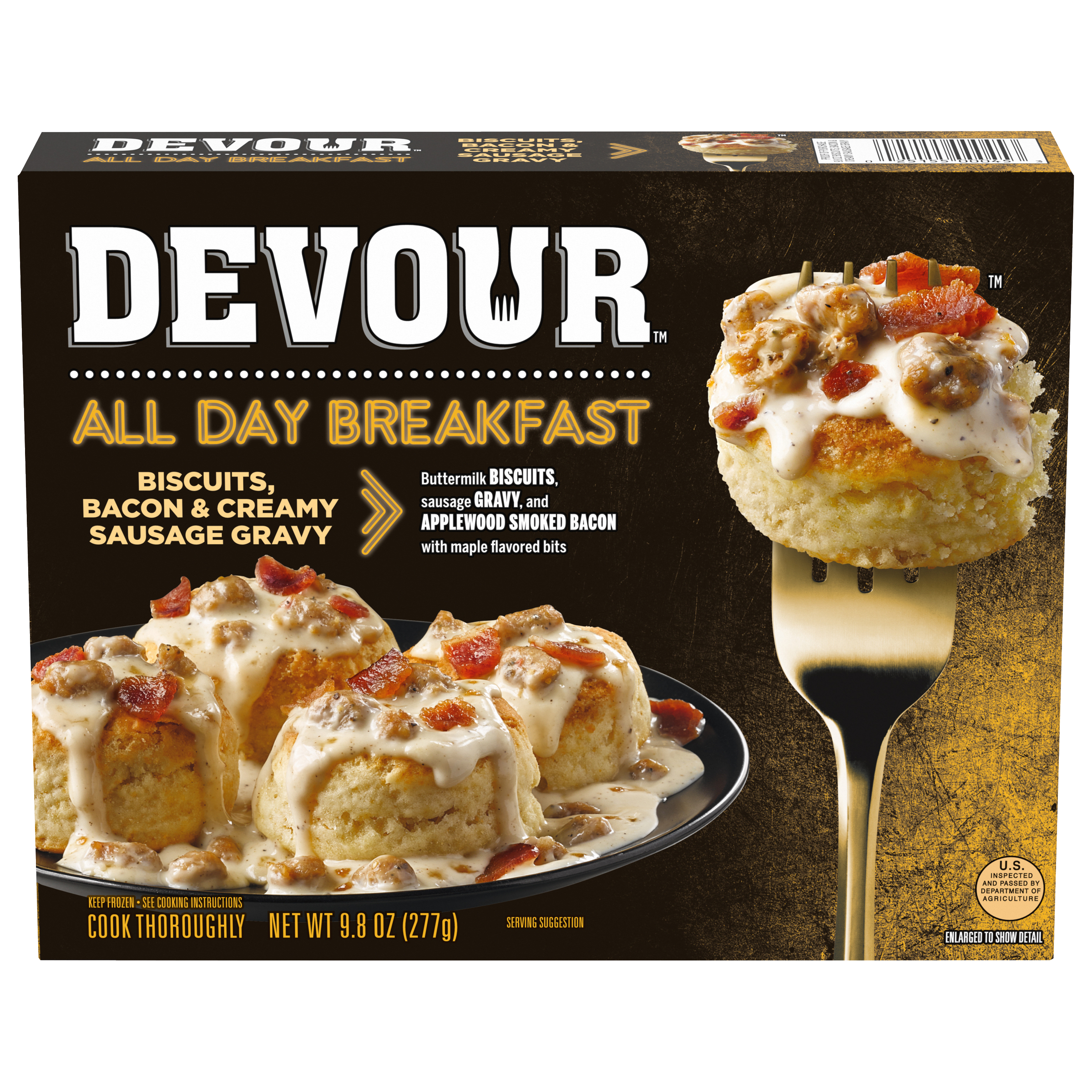 All Day Breakfast Biscuits, Bacon & Creamy Sausage Gravy Frozen Entree