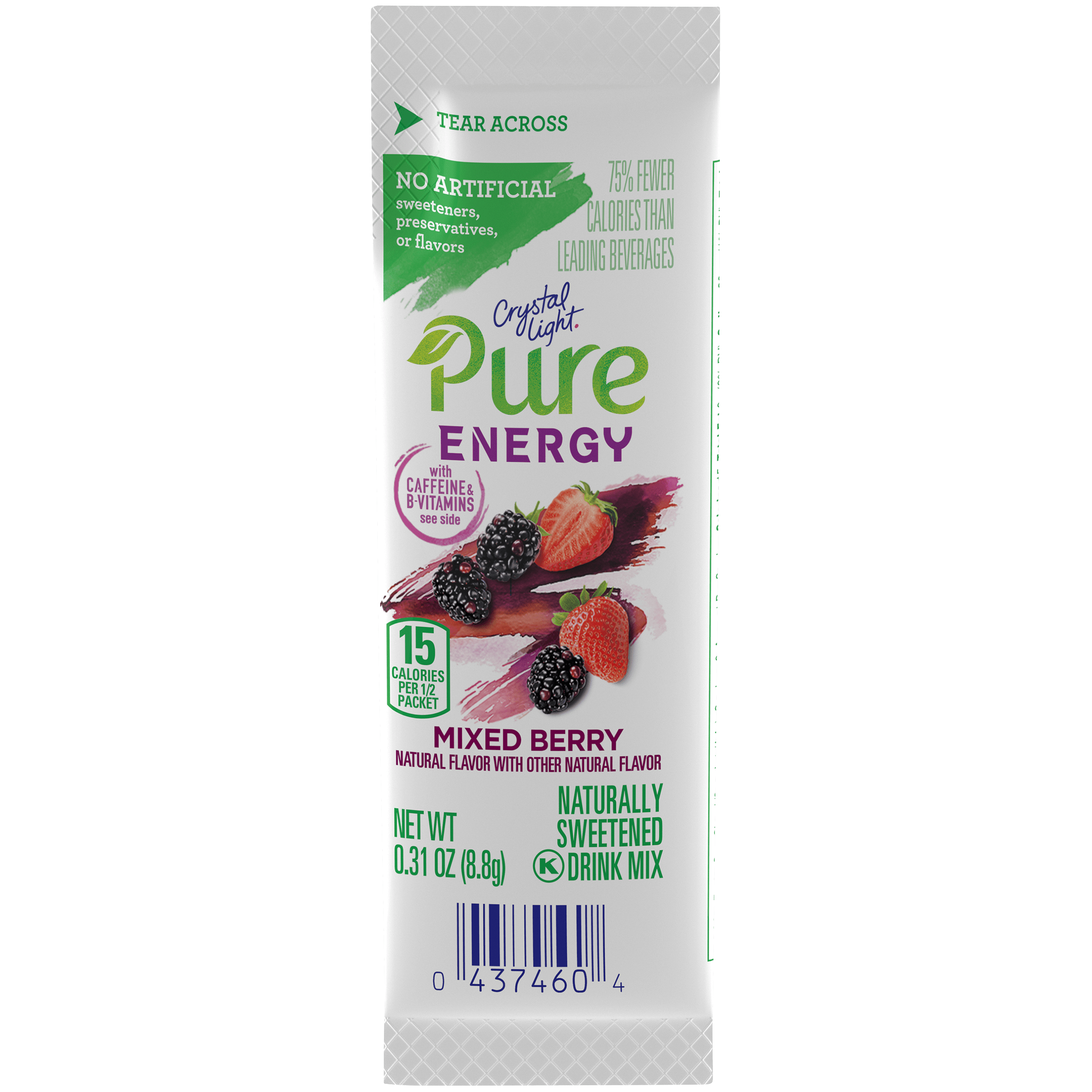 Mixed Berry Naturally Flavored Powdered Drink Mix with Caffeine