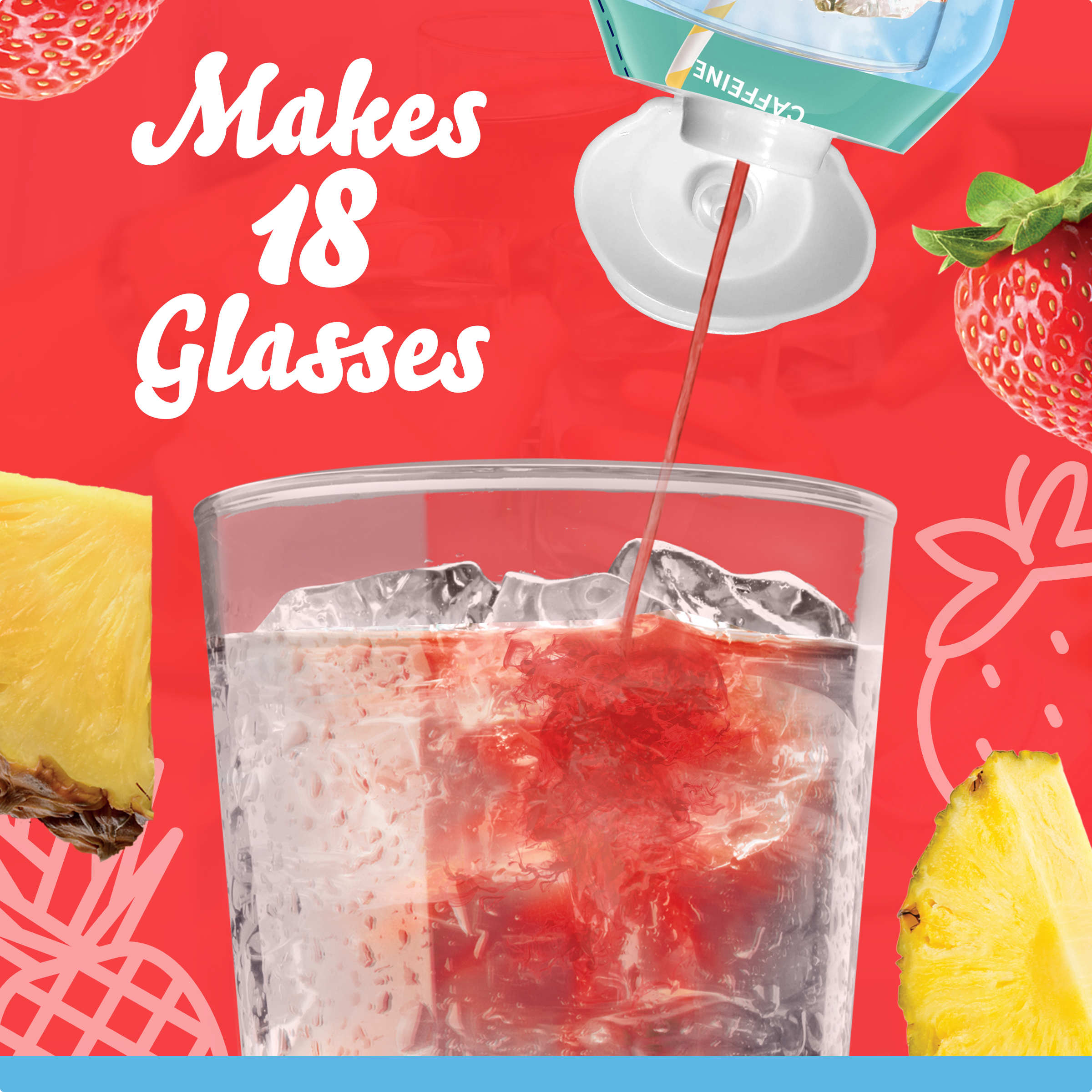 Strawberry Pineapple Refresh Naturally Flavored Drink Mix with Caffeine