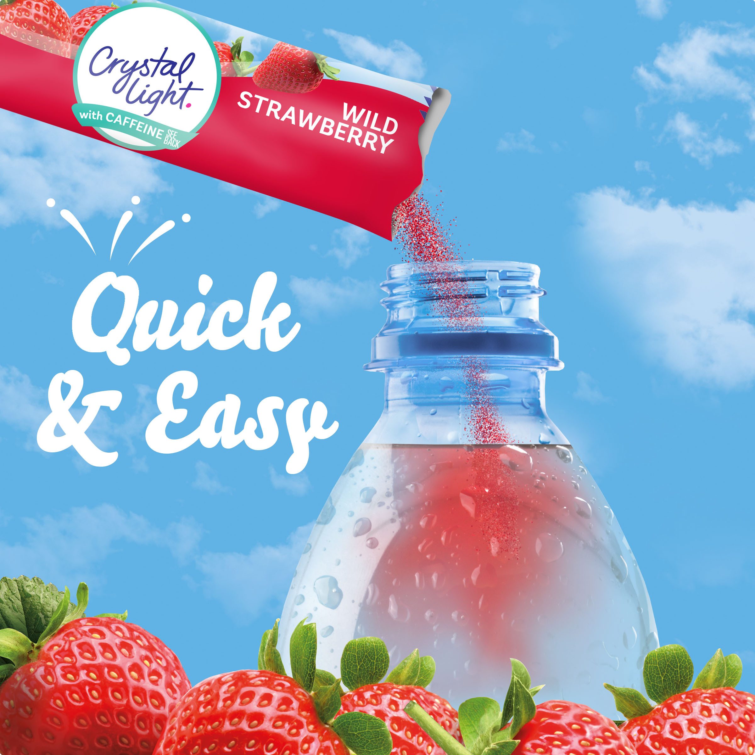 Wild Strawberry Artificially Flavored Powdered Drink Mix with Caffeine