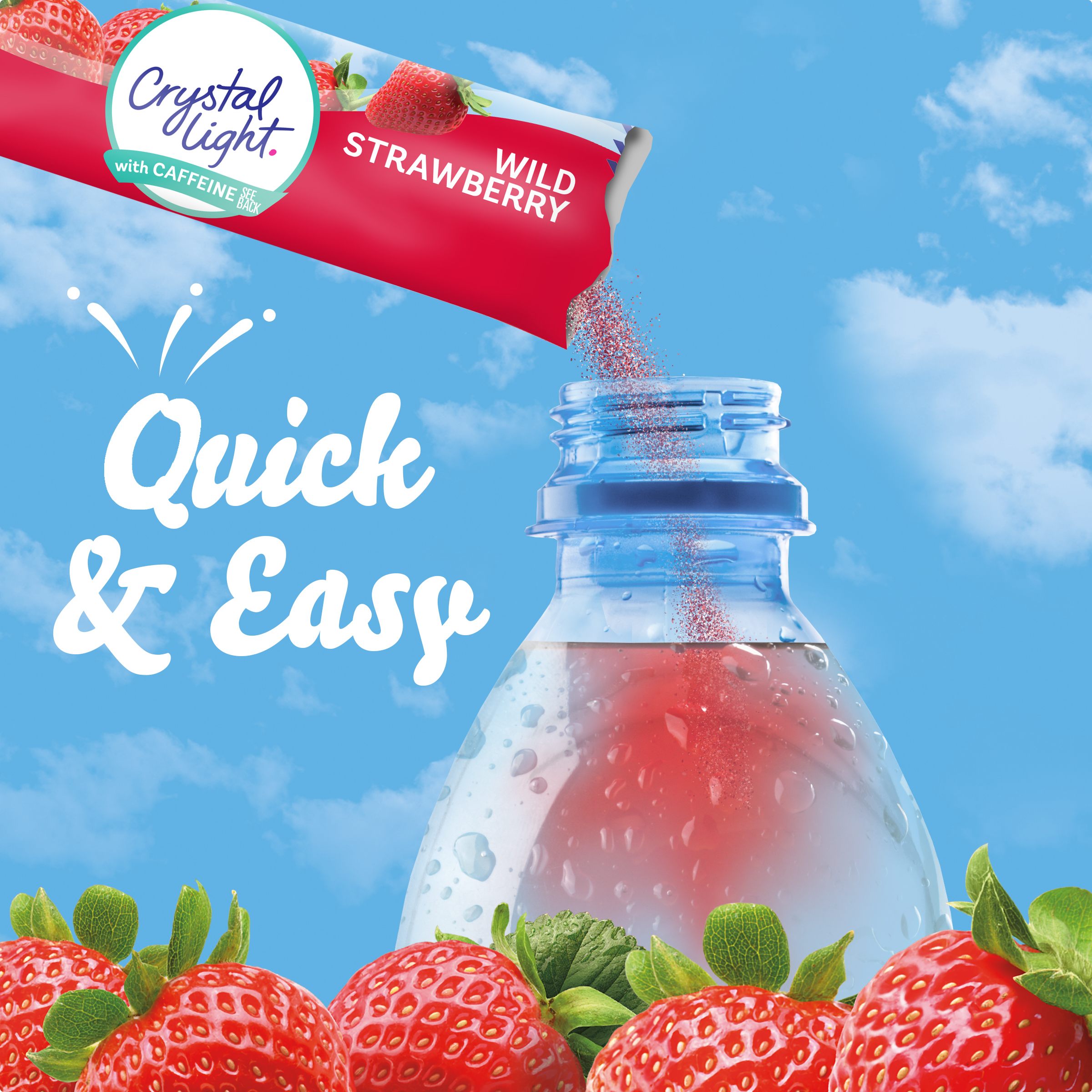 Wild Strawberry Artificially Flavored Powdered Drink Mix with Caffeine