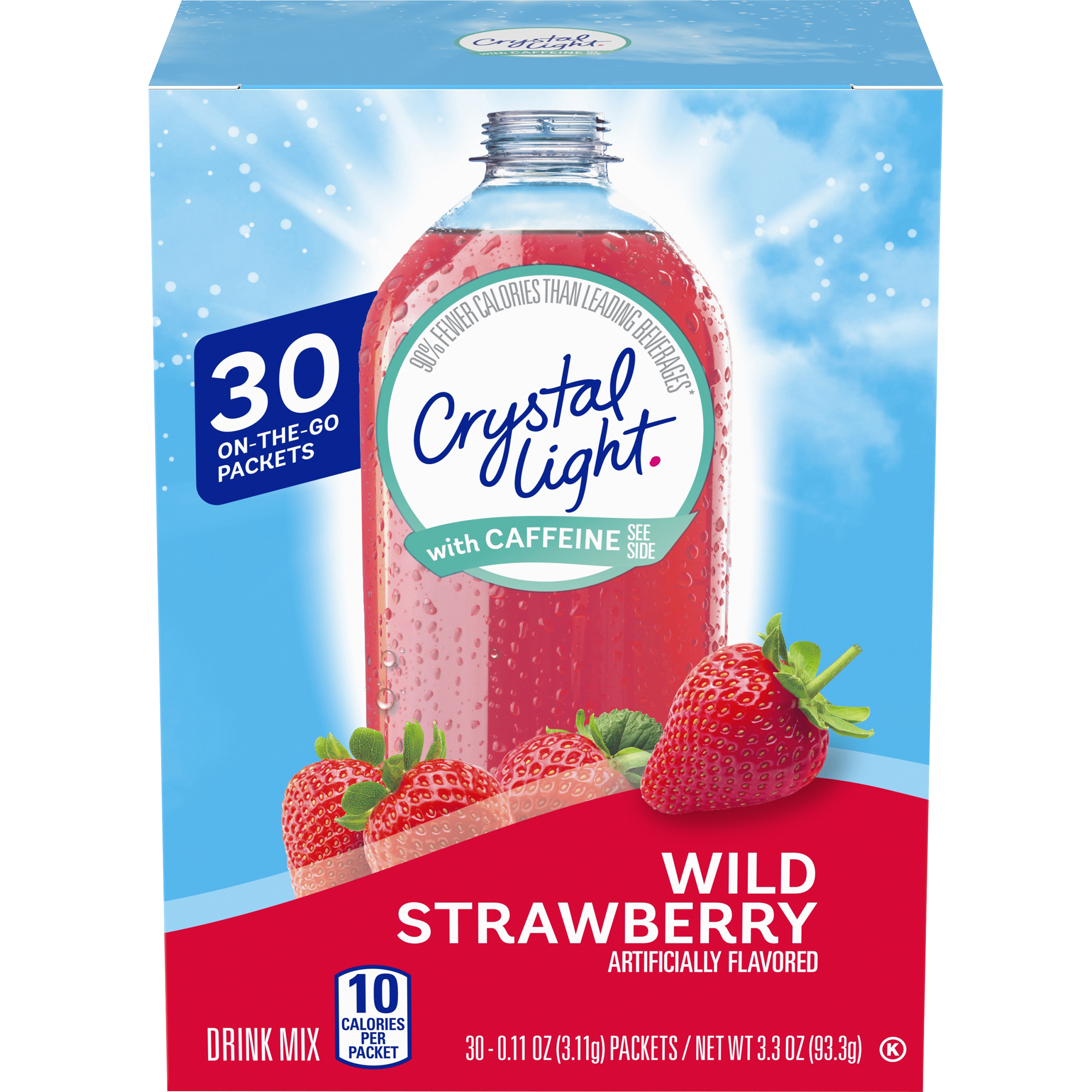 Wild Strawberry Artificially Flavored Powdered Drink Mix with Caffeine