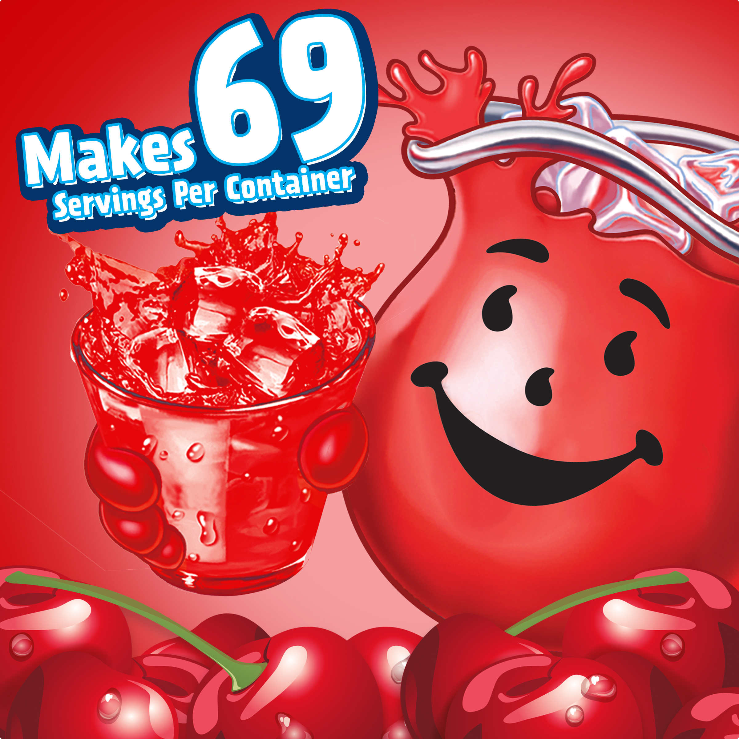 Sugar-Sweetened Cherry Artificially Flavored Powdered Soft Drink Mix